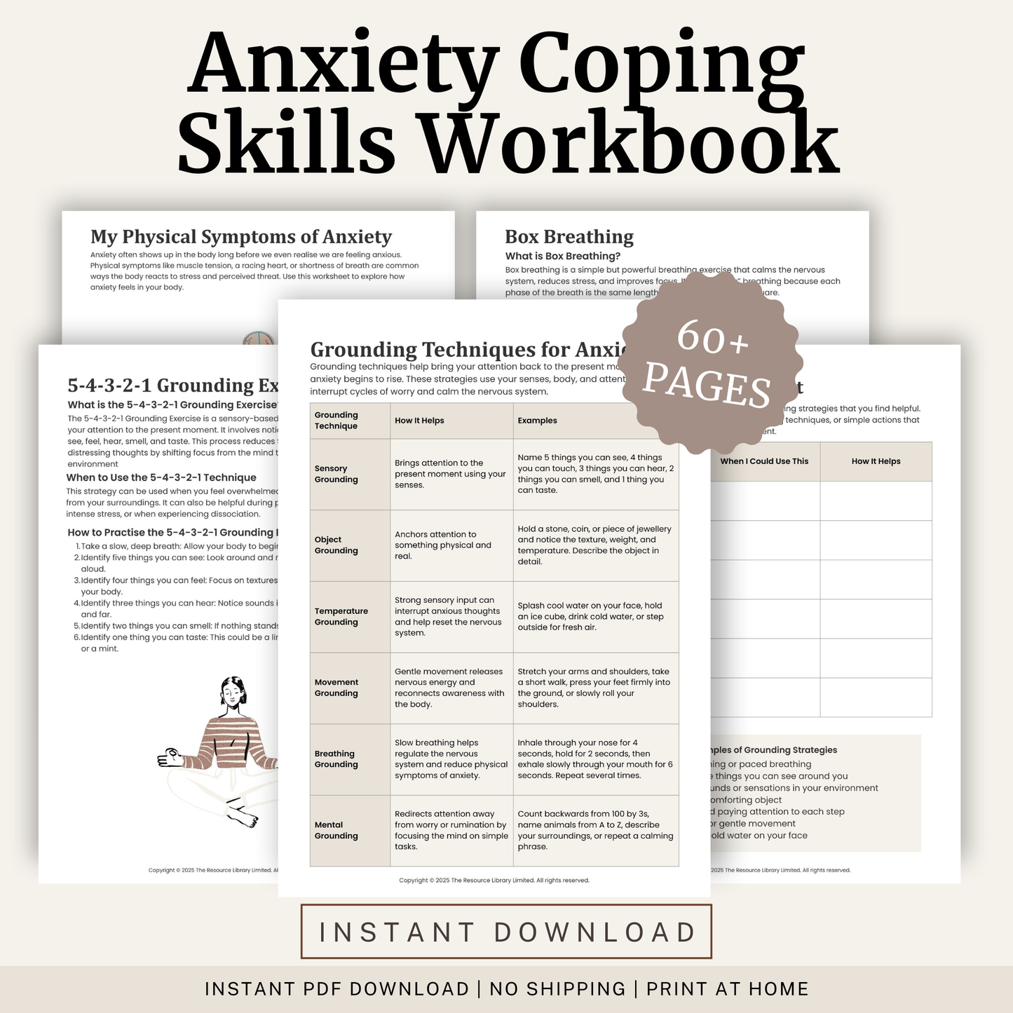 Anxiety Coping Skills Workbook