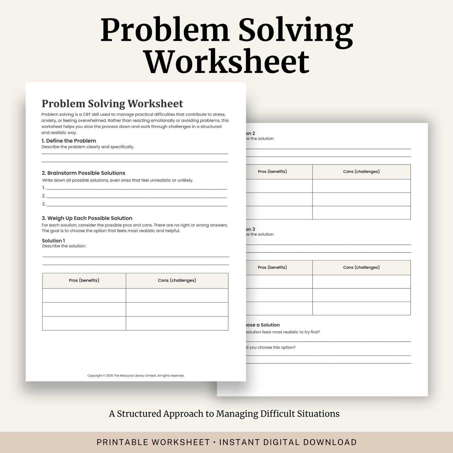 Problem Solving Worksheet