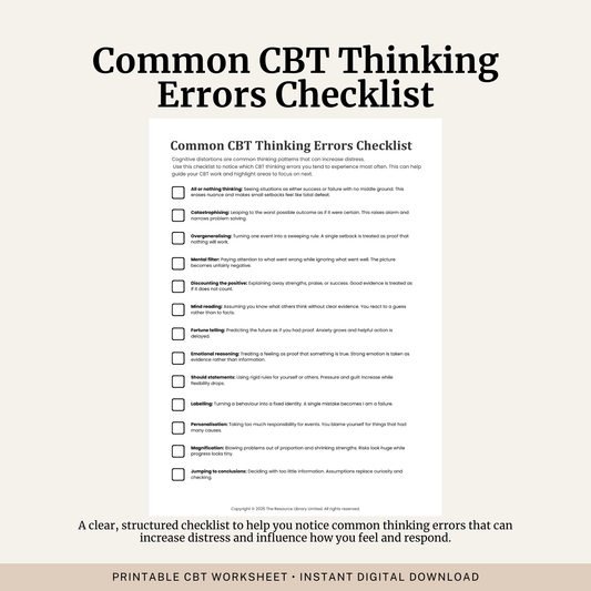 CBT Thinking Errors Checklist
