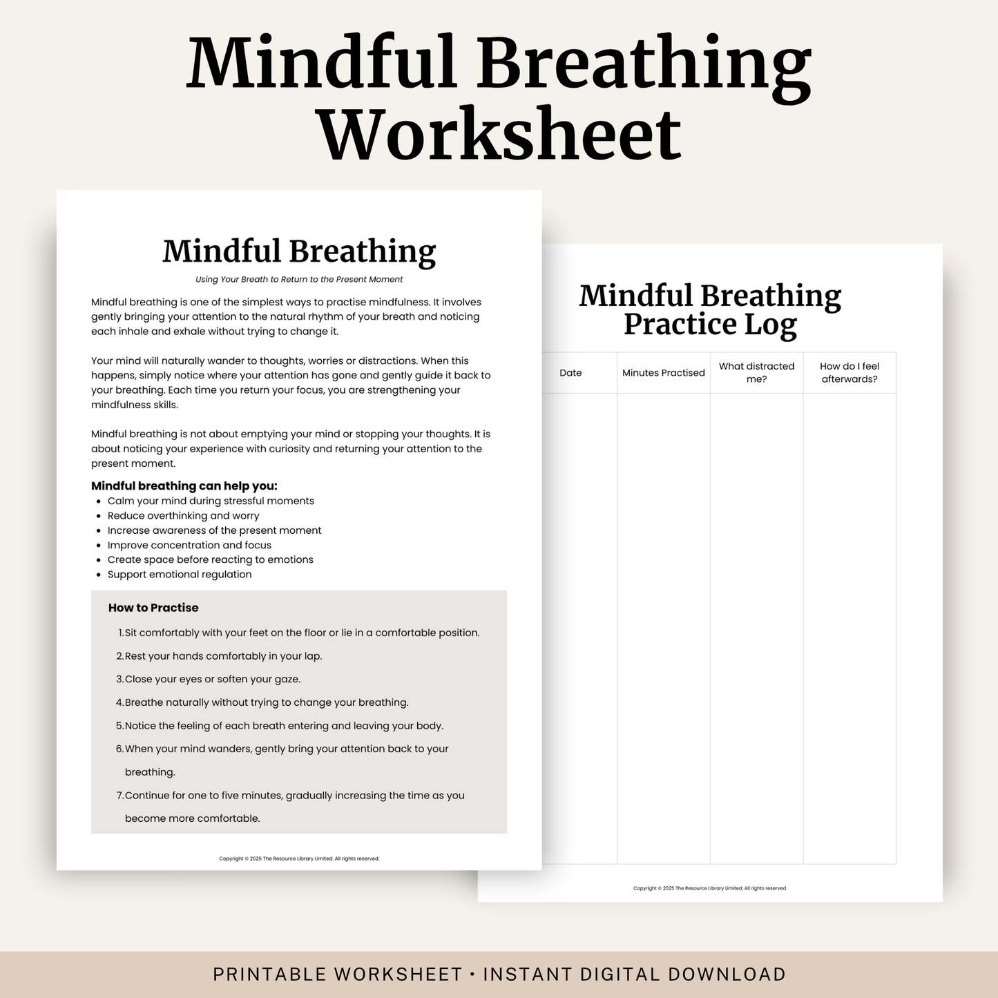 Mindful Breathing Worksheet