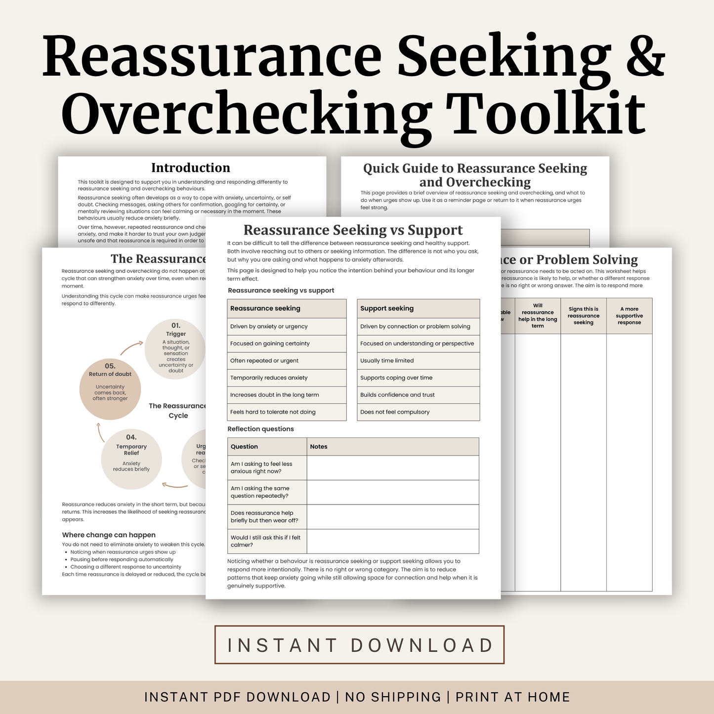 Reassurance Seeking and Overchecking Toolkit
