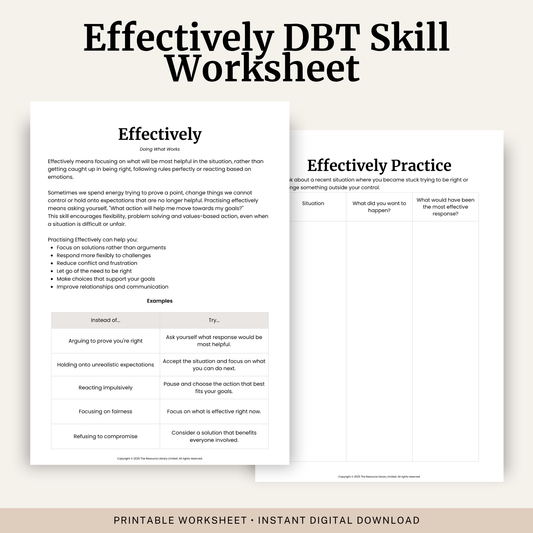 Effectively DBT Skill Worksheet