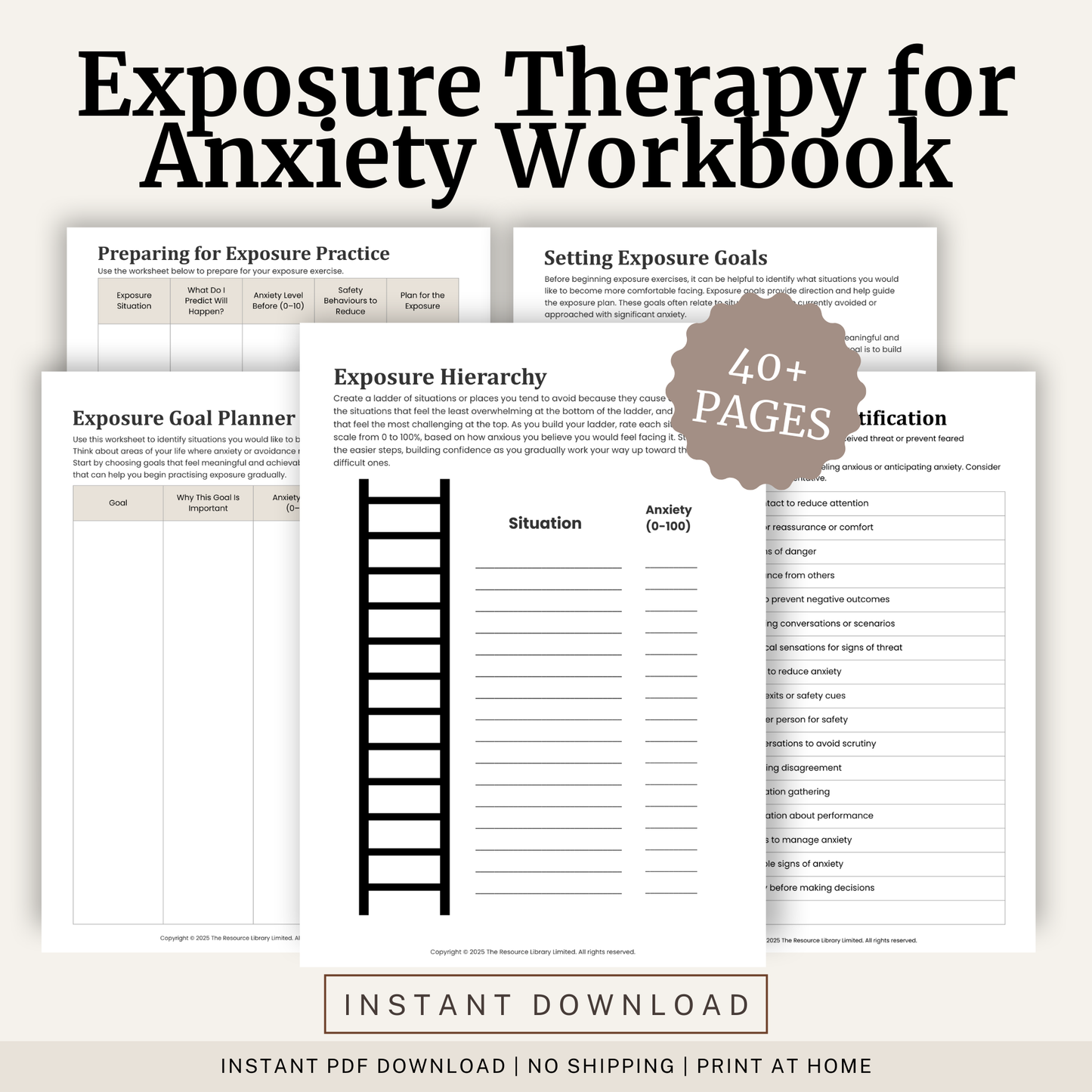 Exposure Therapy for Anxiety Workbook