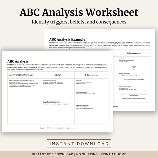 ABC Analysis Worksheet