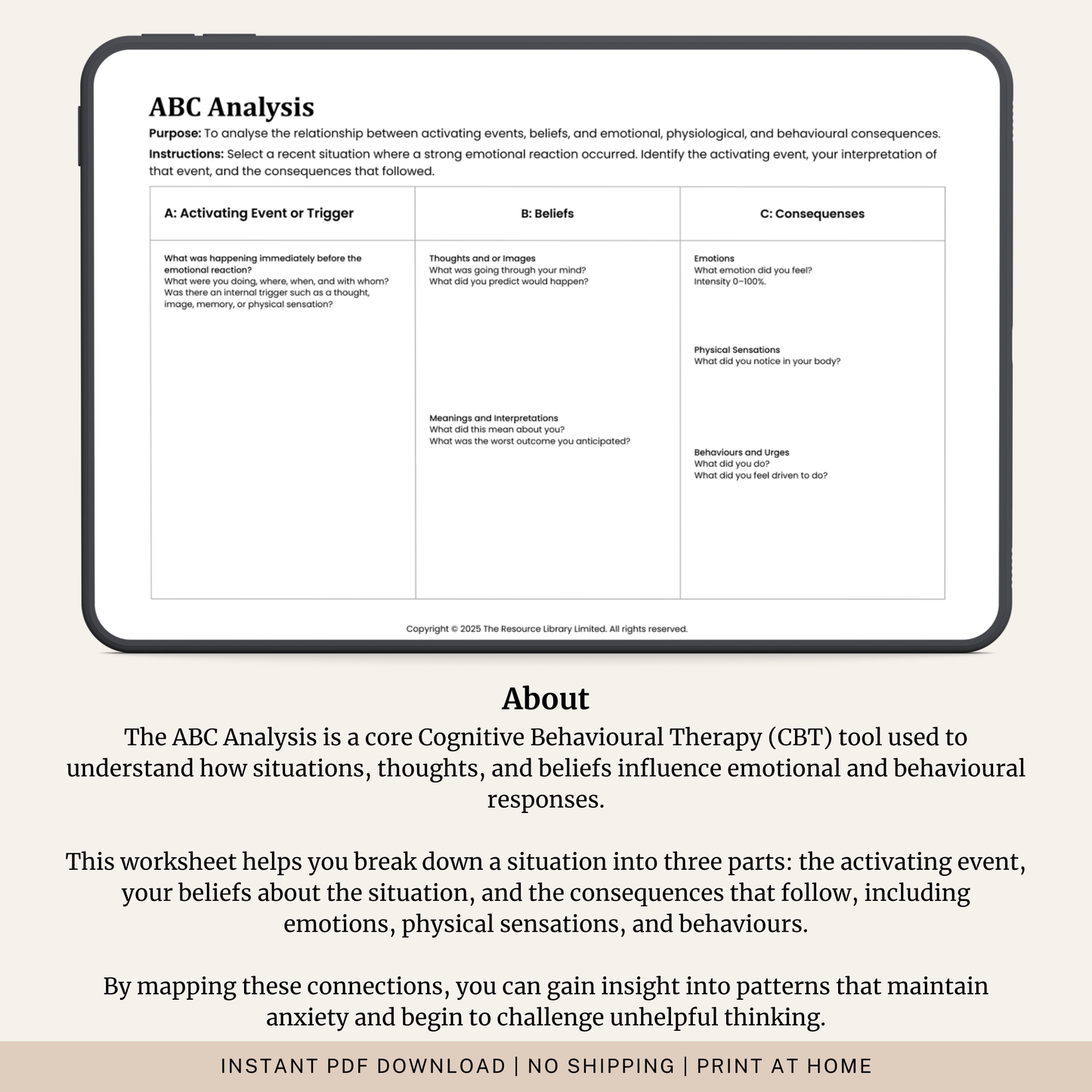 ABC Analysis Worksheet