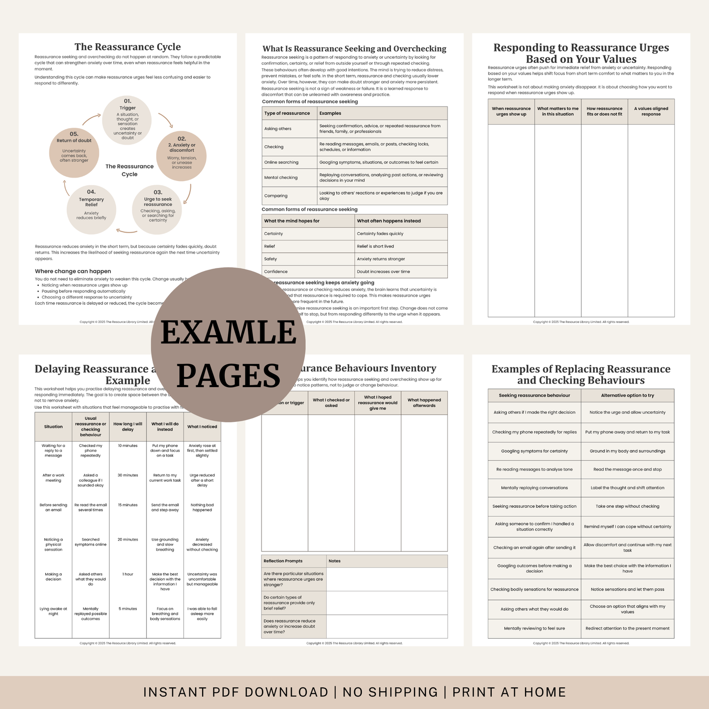 Reassurance Seeking and Overchecking Toolkit