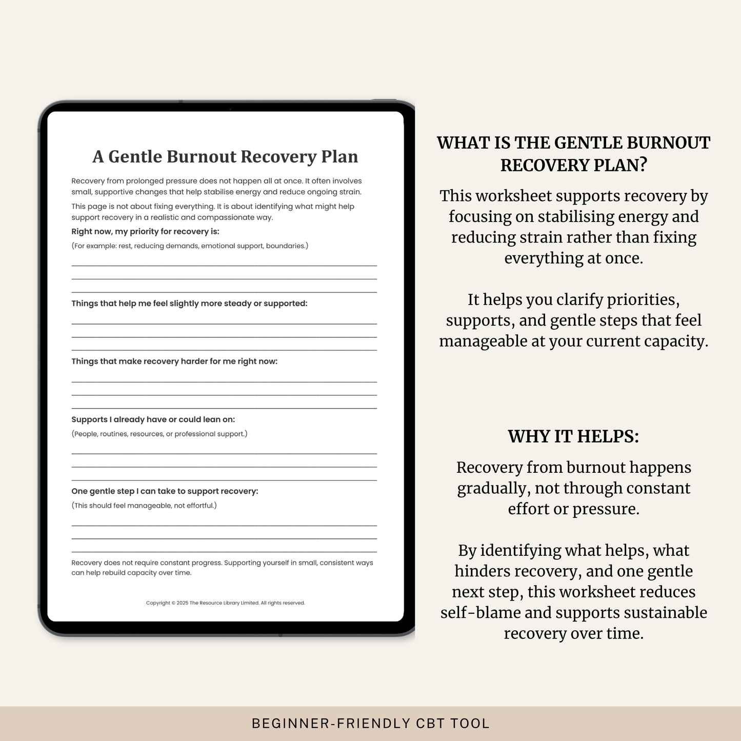 Burnout Recovery Plan Worksheet