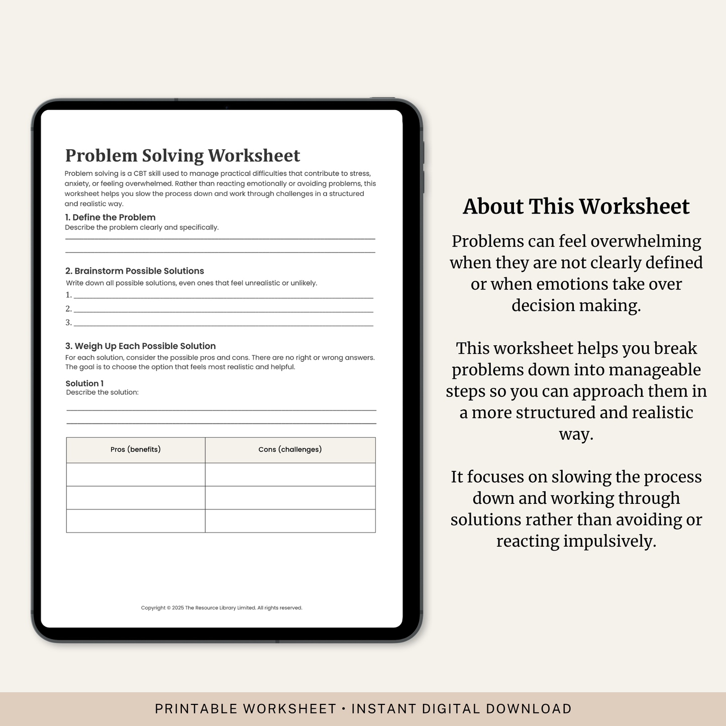 Problem Solving Worksheet
