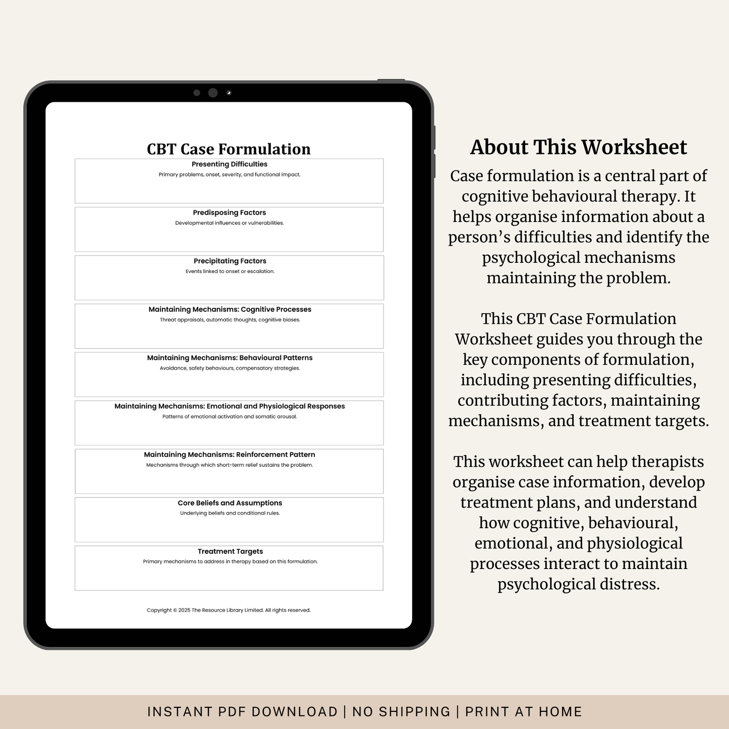 CBT Case Formulation Worksheet