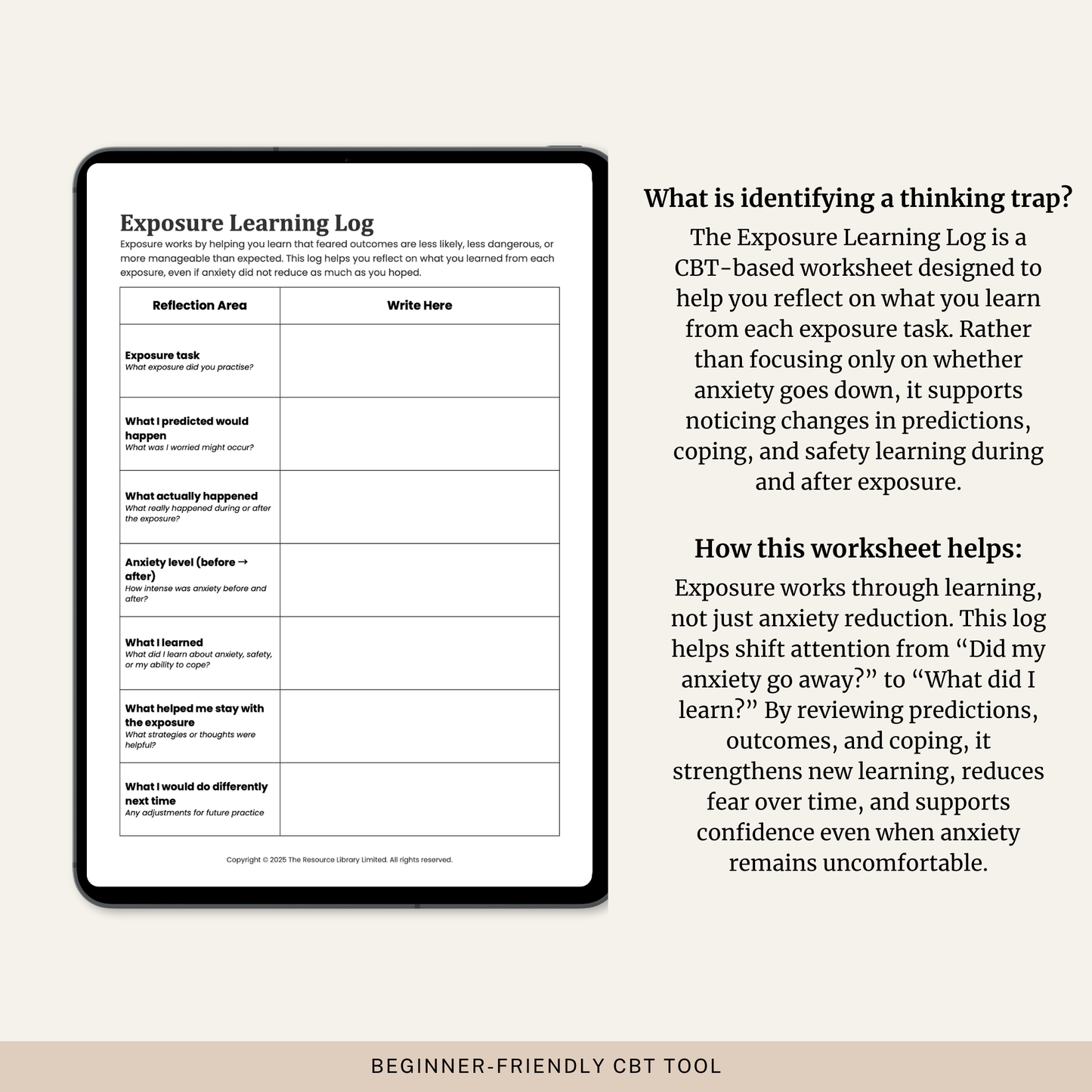 Exposure Learning Log