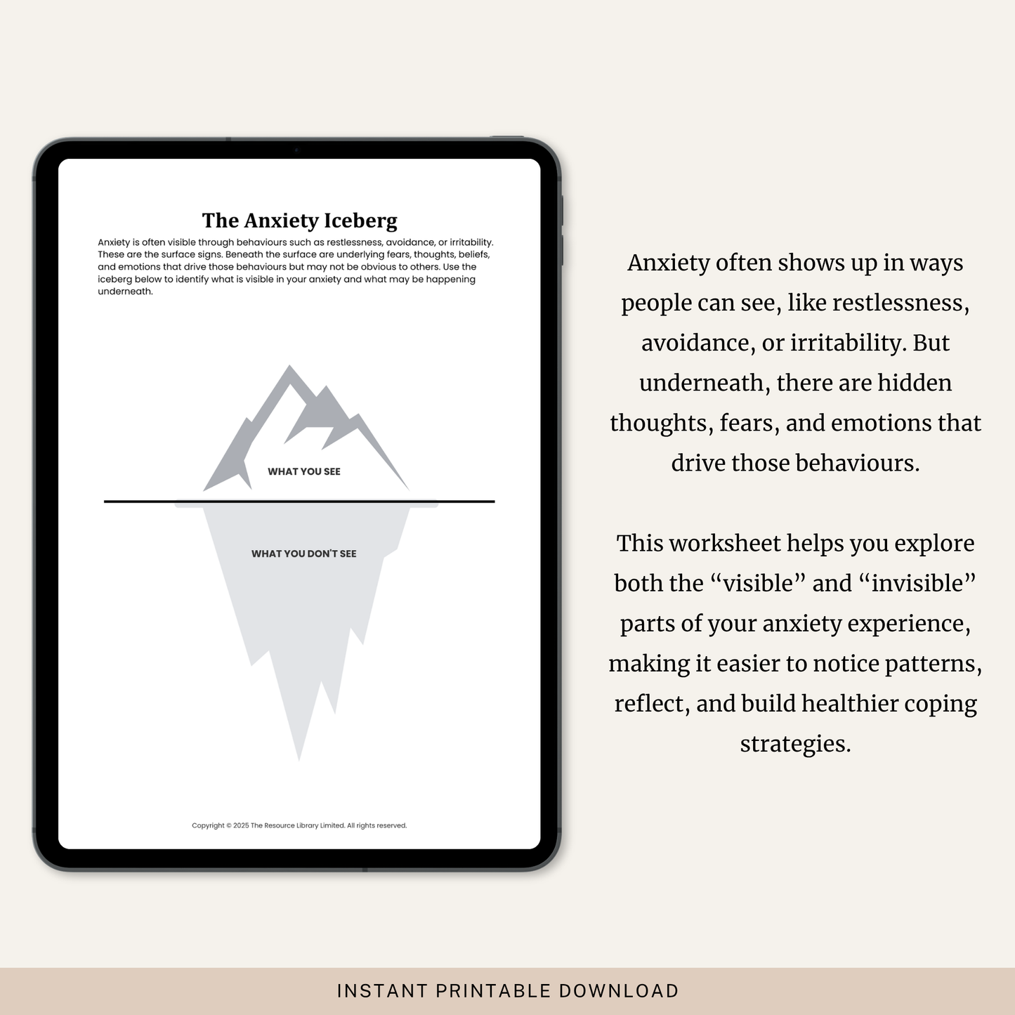 Anxiety Iceberg Worksheet