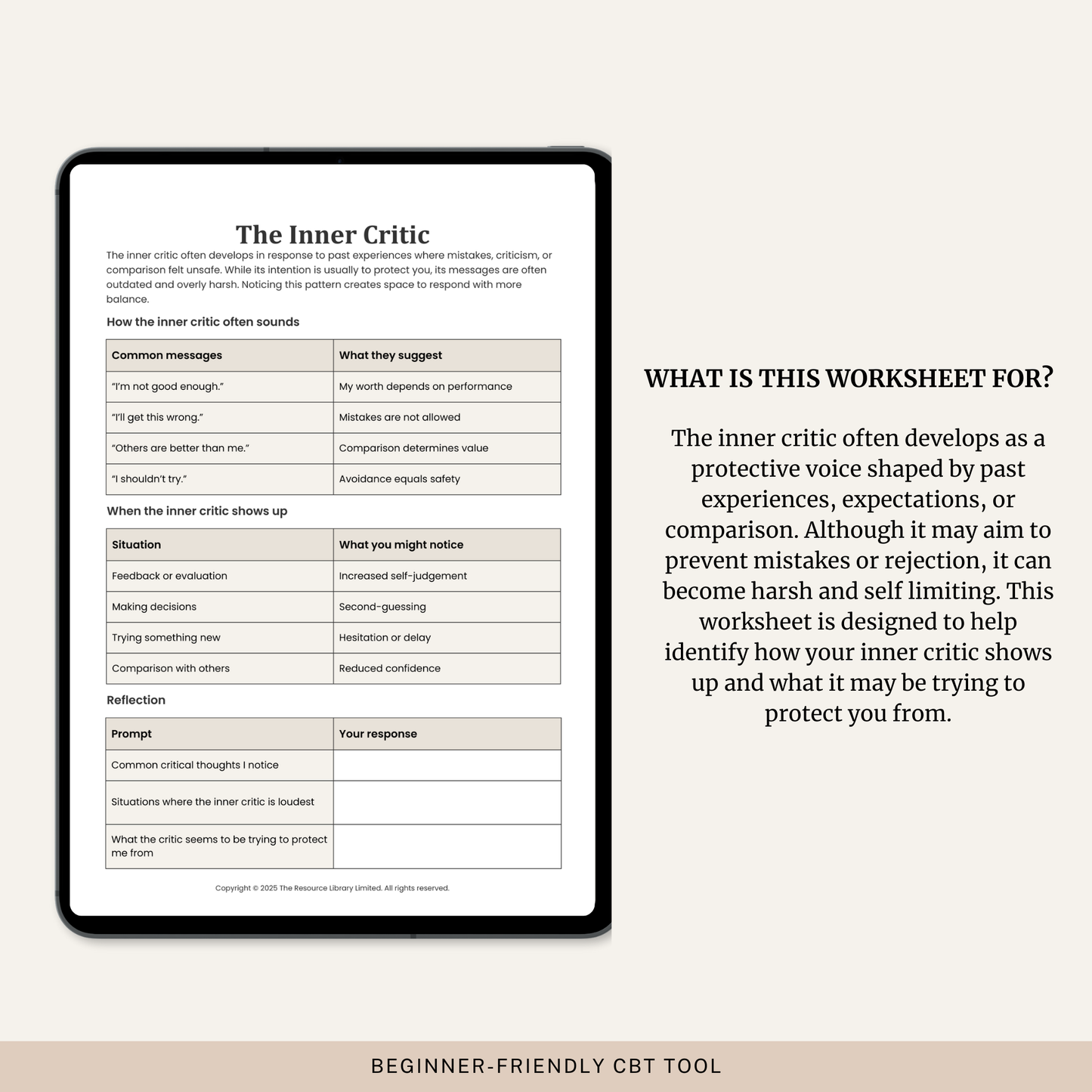 The Inner Critic Worksheet