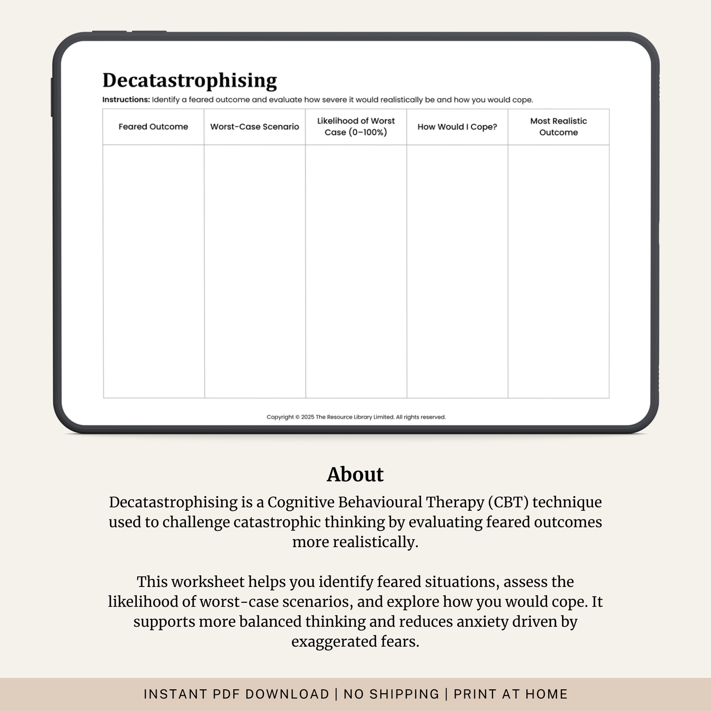 Decatastrophising Worksheet