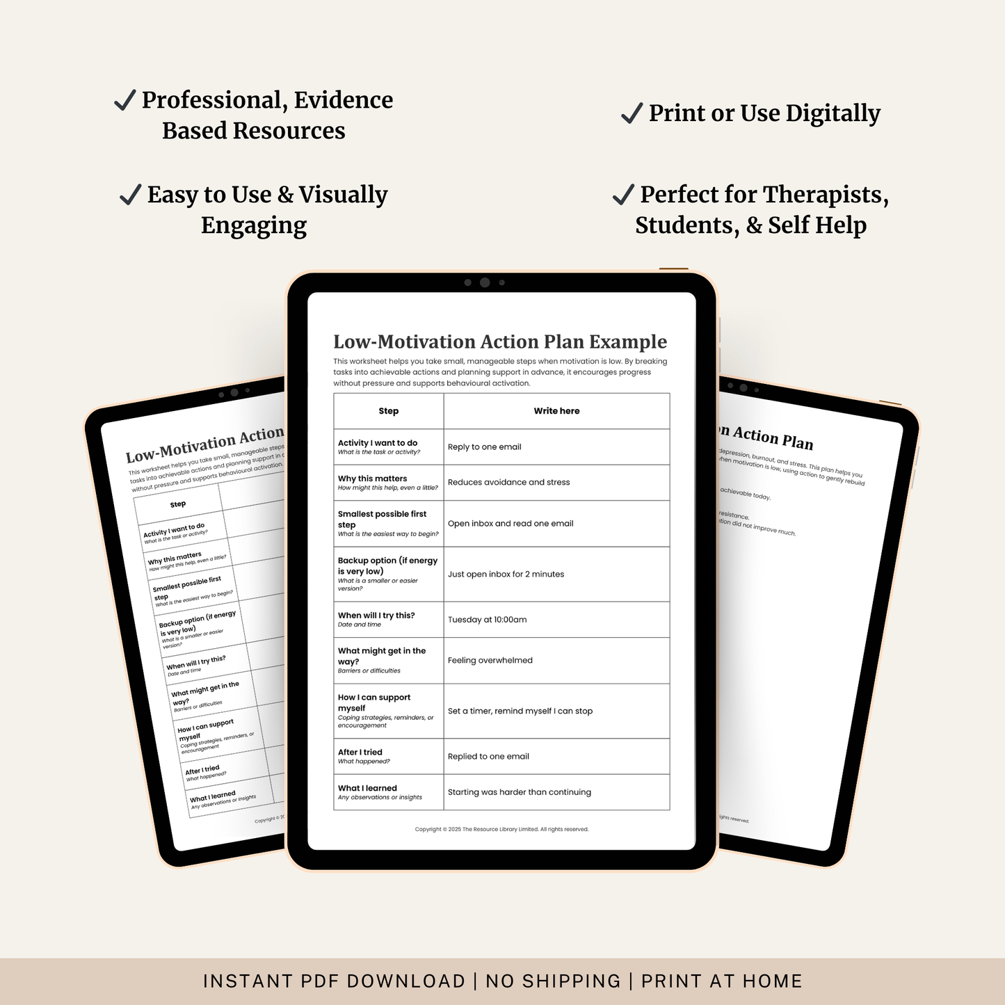 Low Motivation Action Plan Worksheet