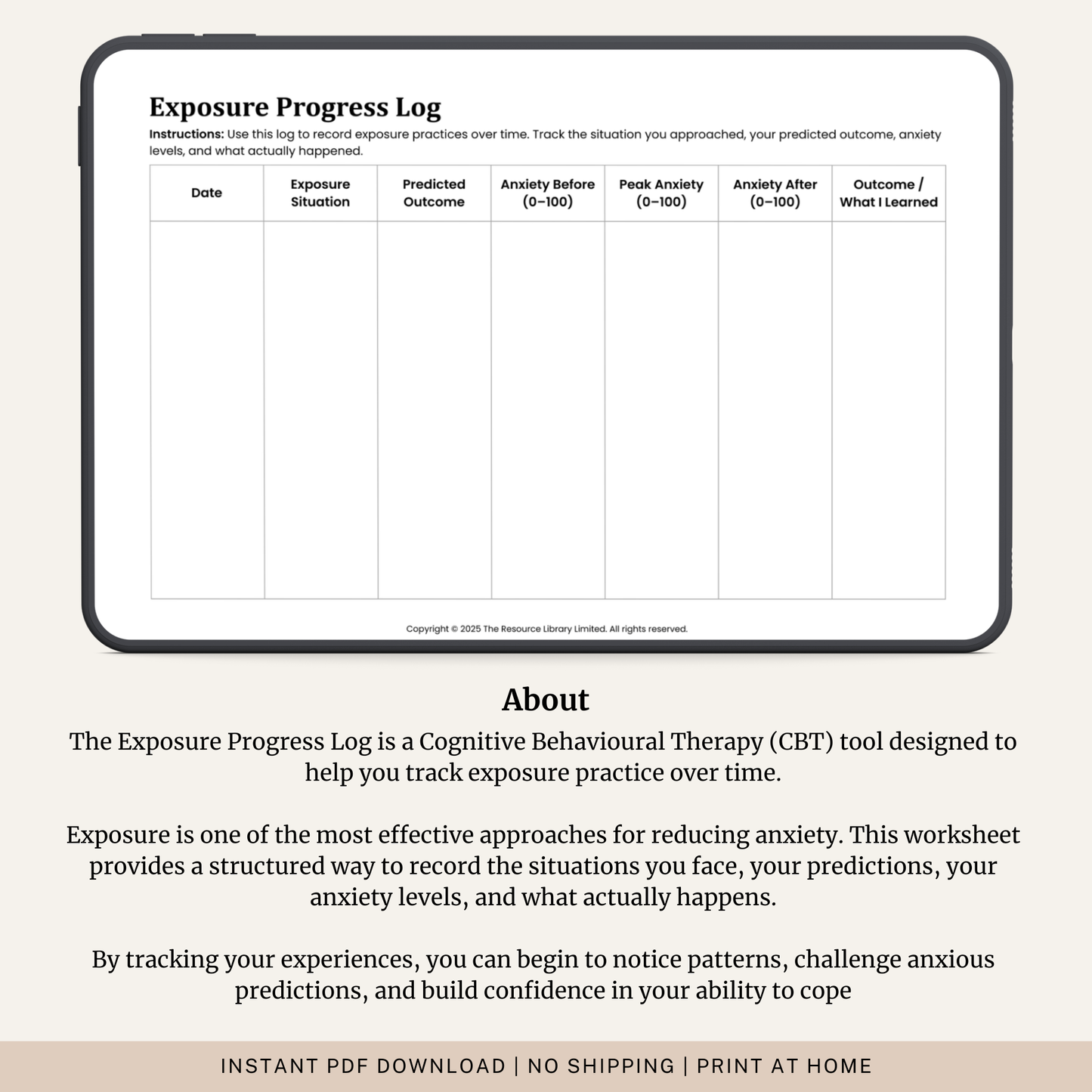 Exposure Progress Log