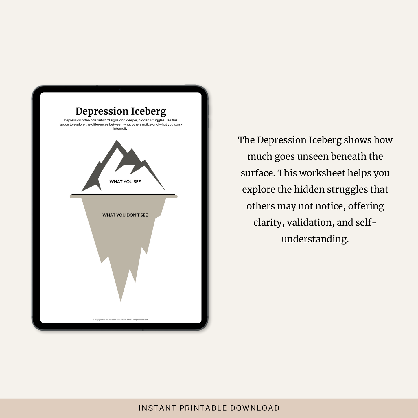 Depression Iceberg Worksheet