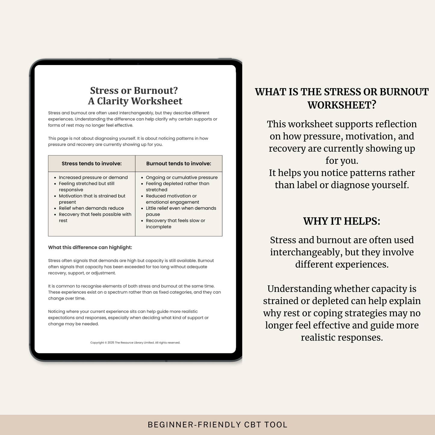 Stress or Burnout Clarity Worksheet