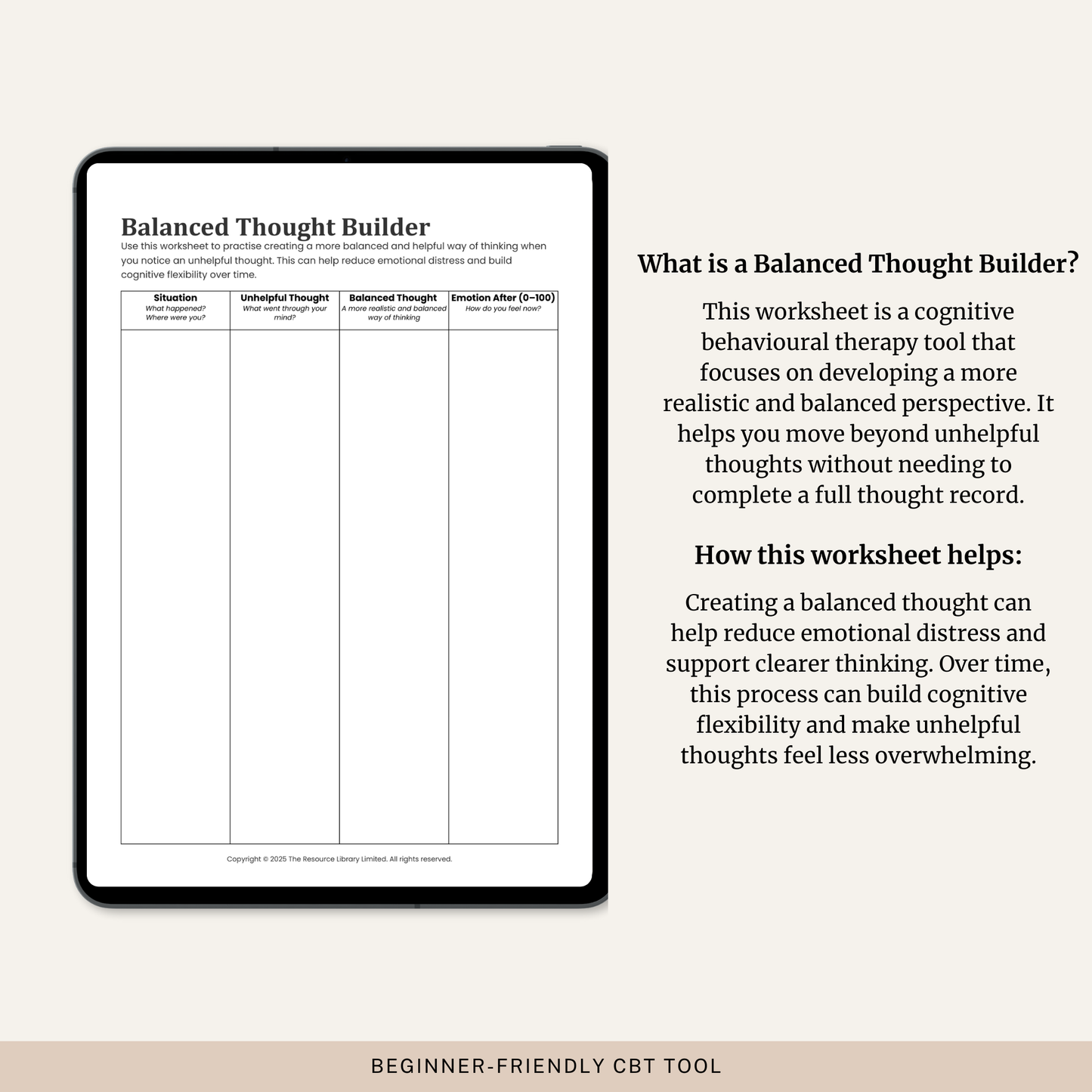 Balanced Thought Builder Worksheet
