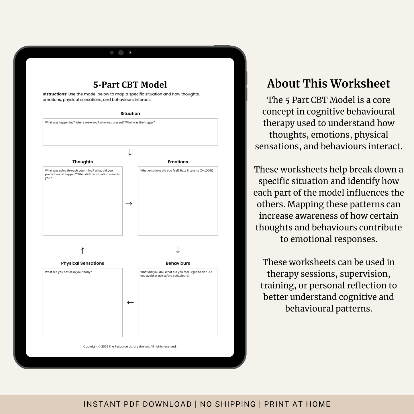 5-Part Model CBT Worksheet