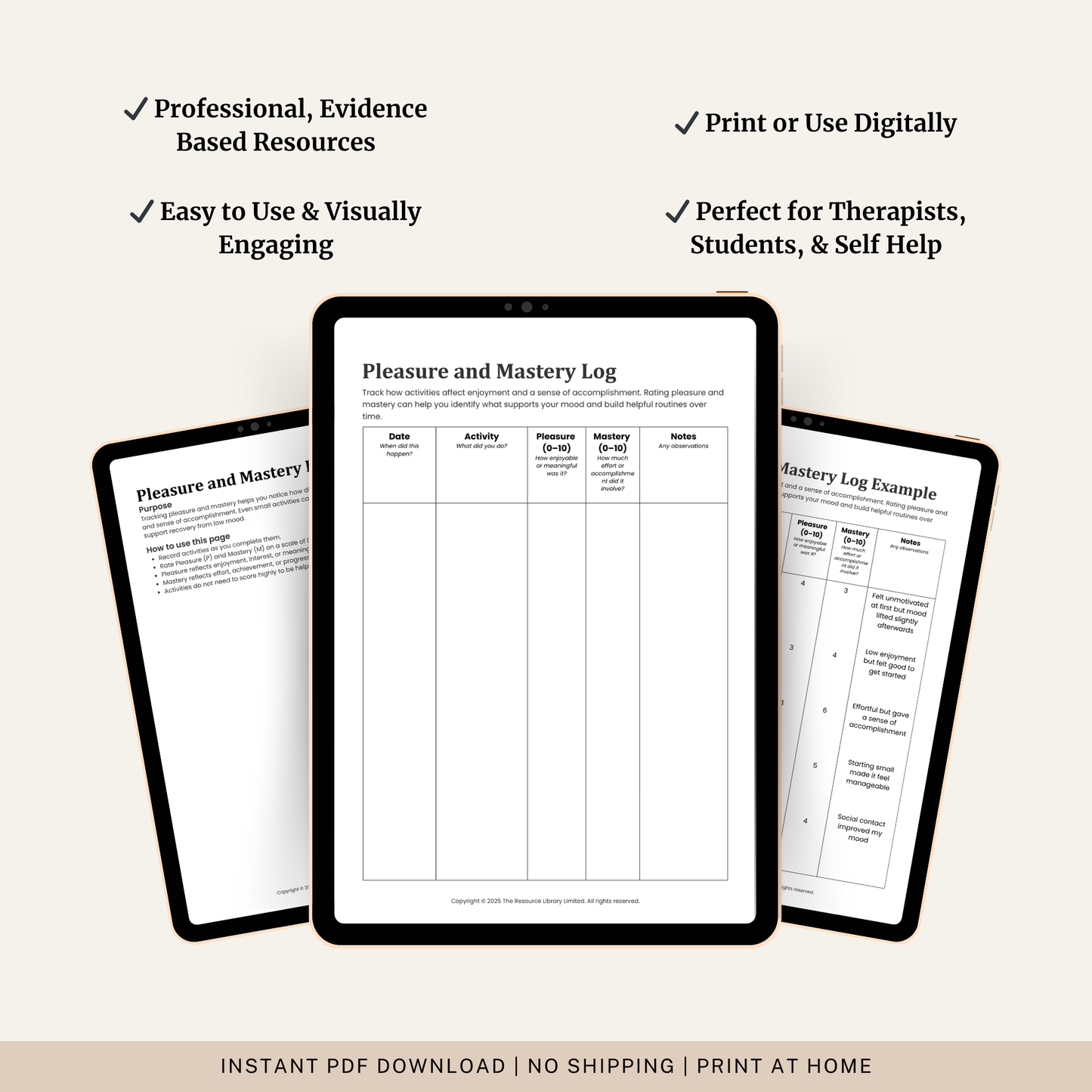 Pleasure and Mastery Log