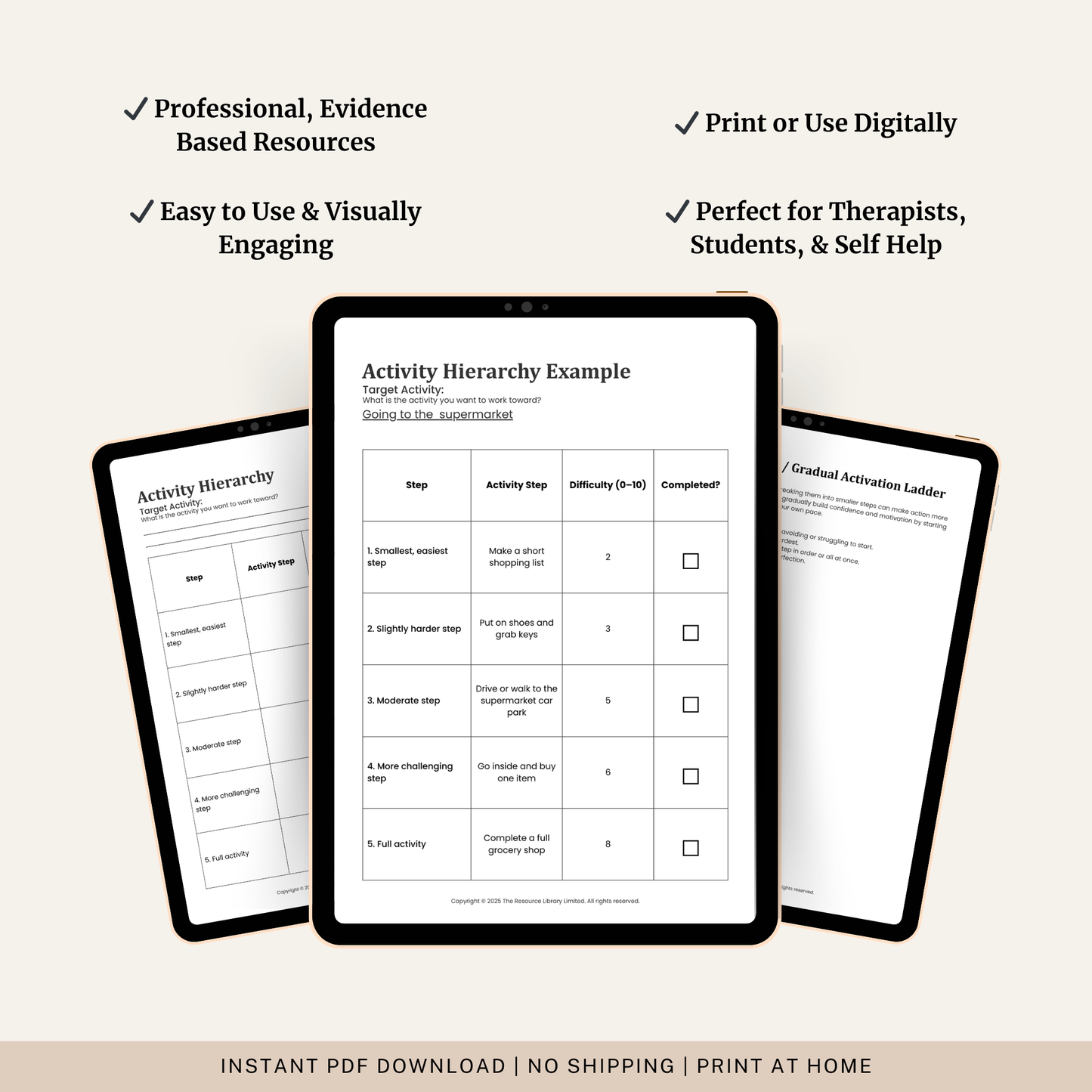 Activity Hierarchy Worksheet