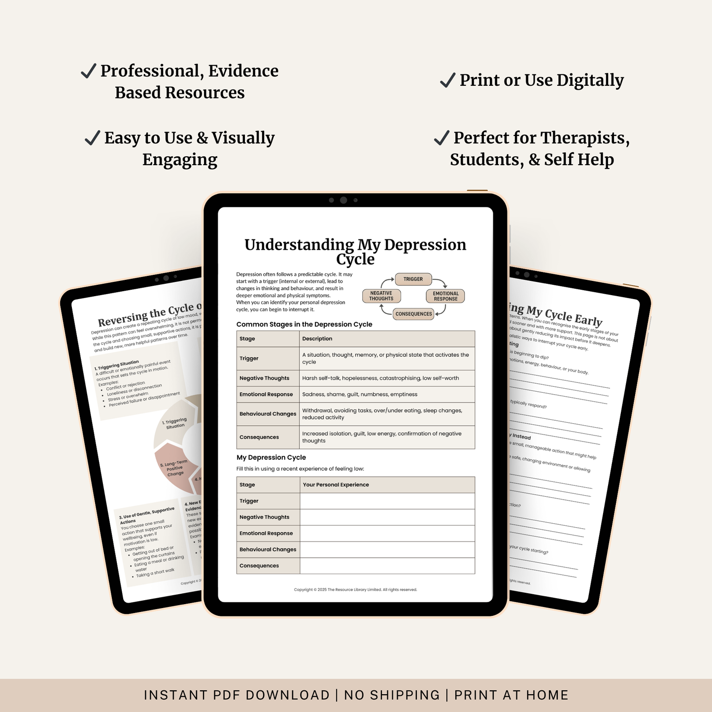 Cycle of Depression Worksheet