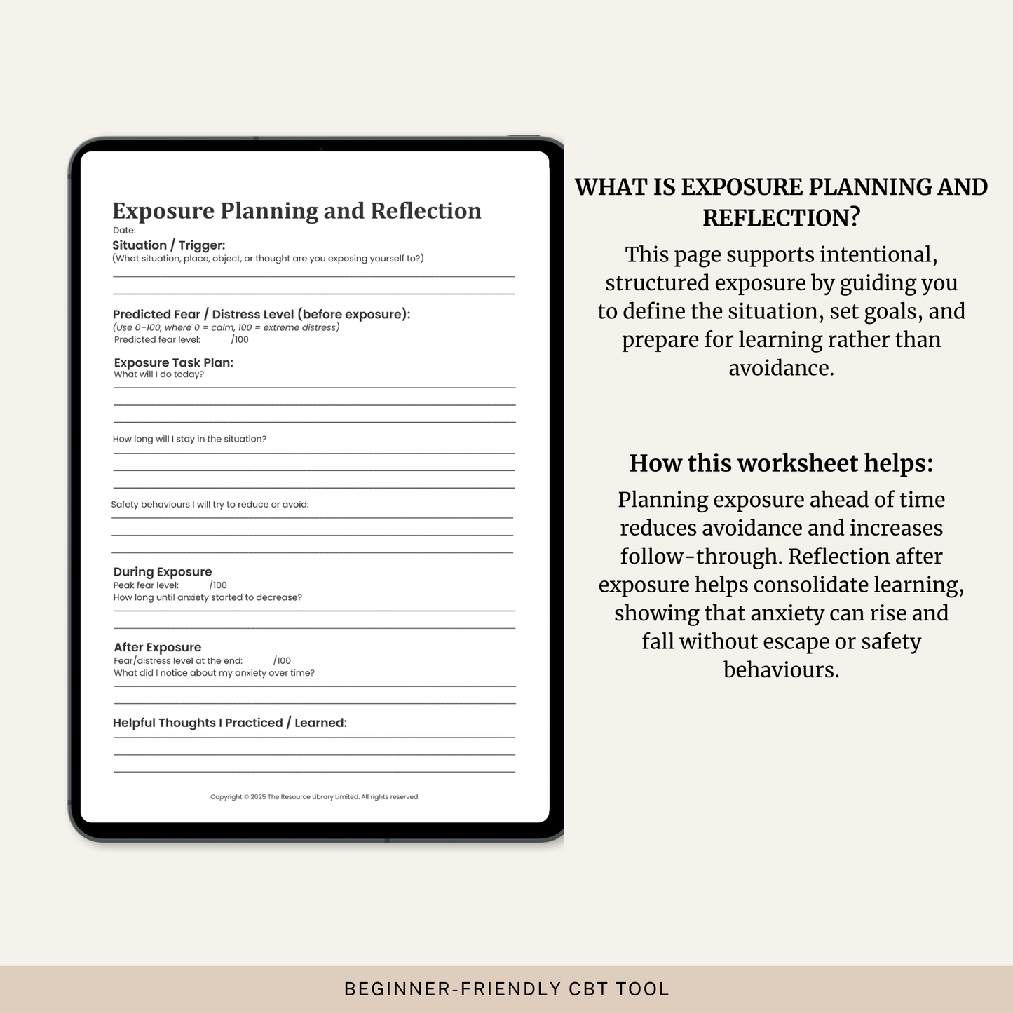 Exposure Planning and Reflection Worksheet