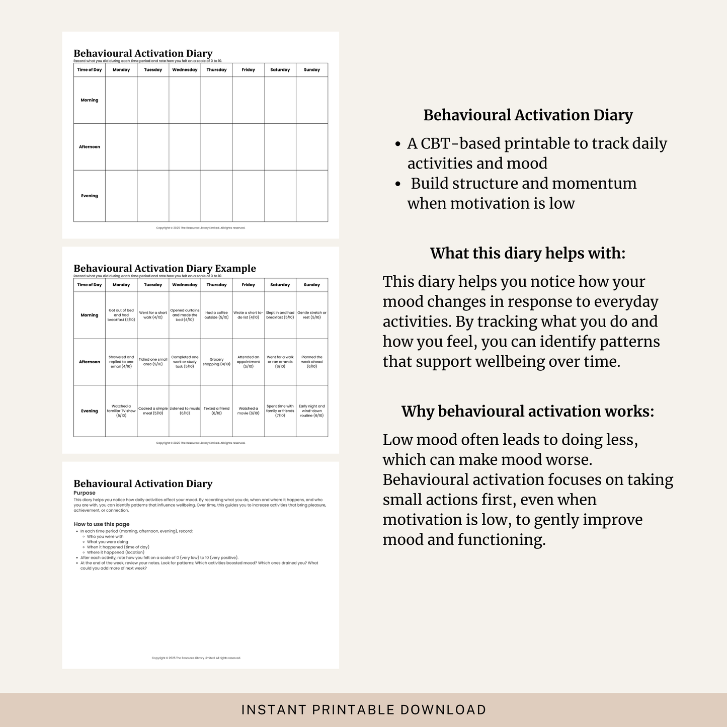 Behavioural Activation Diary