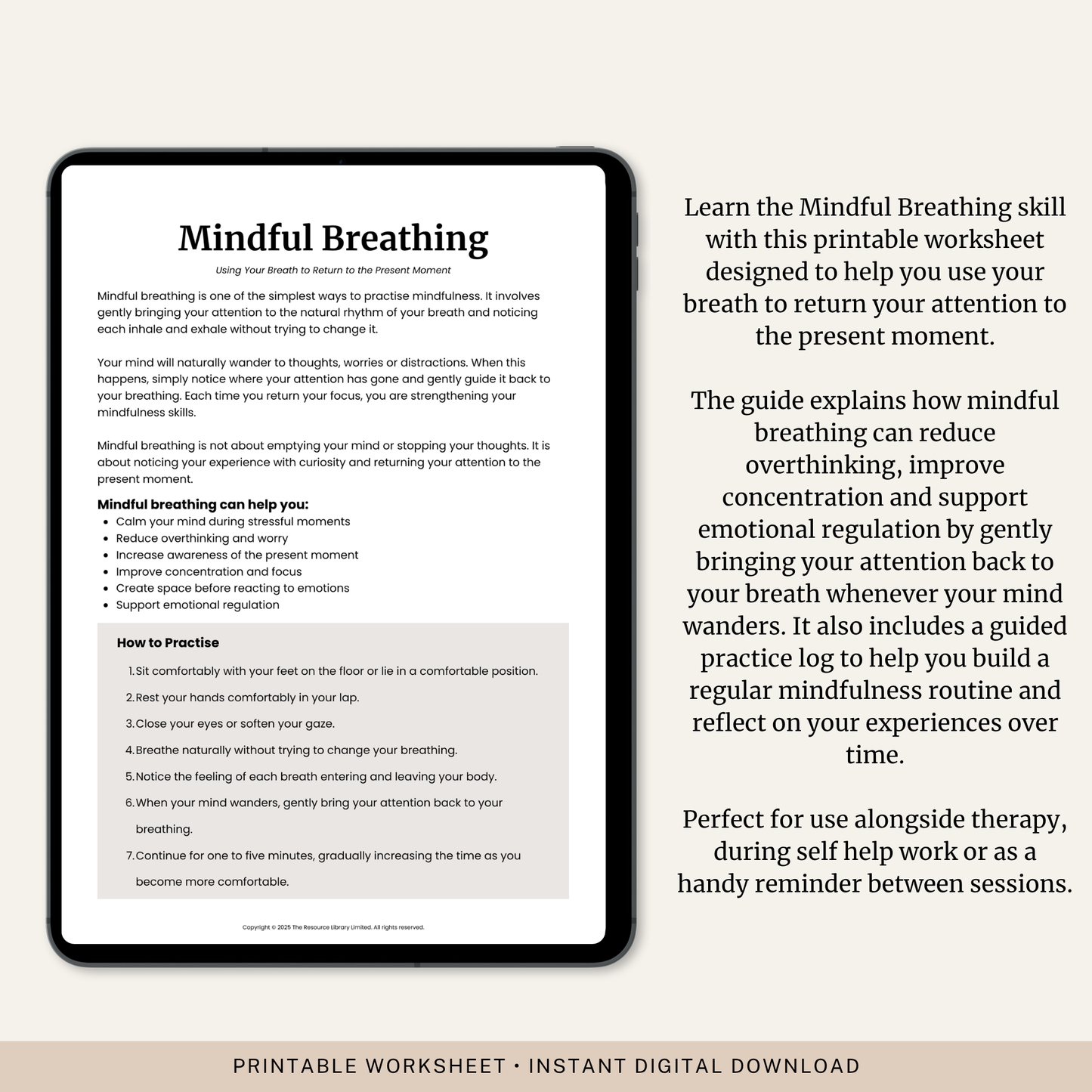 Mindful Breathing Worksheet