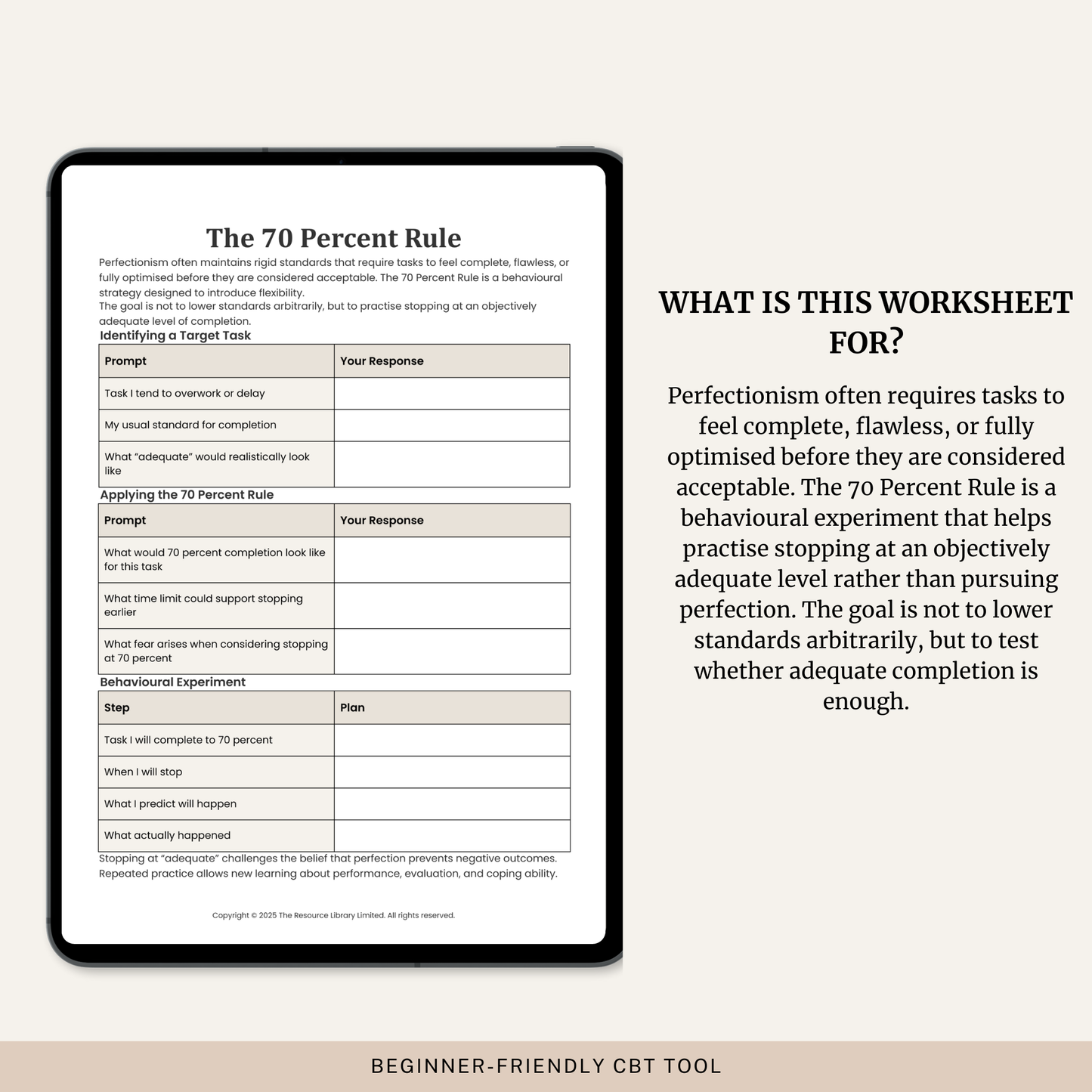 The 70 Percent Rule Worksheet