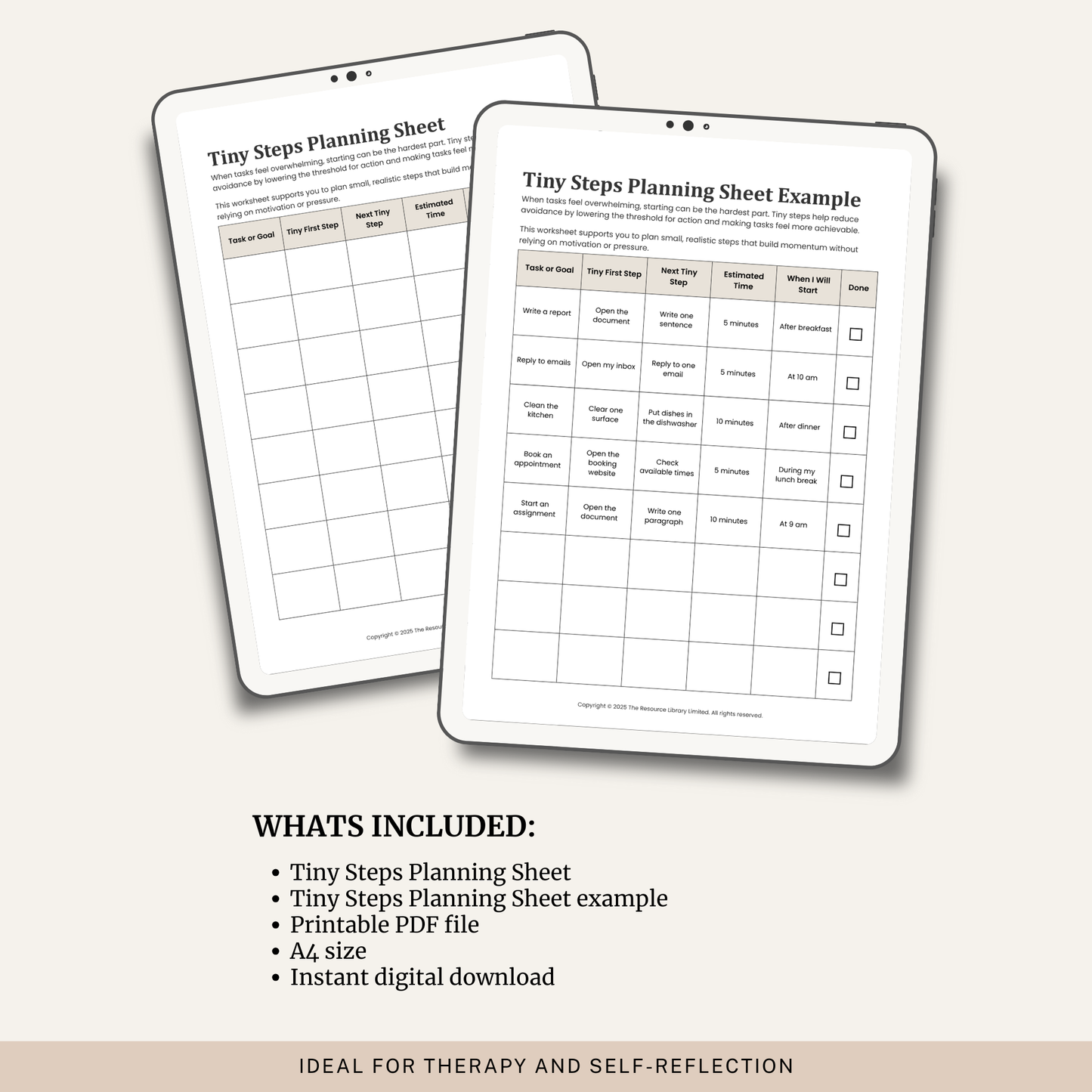 Tiny Steps Planning Sheet
