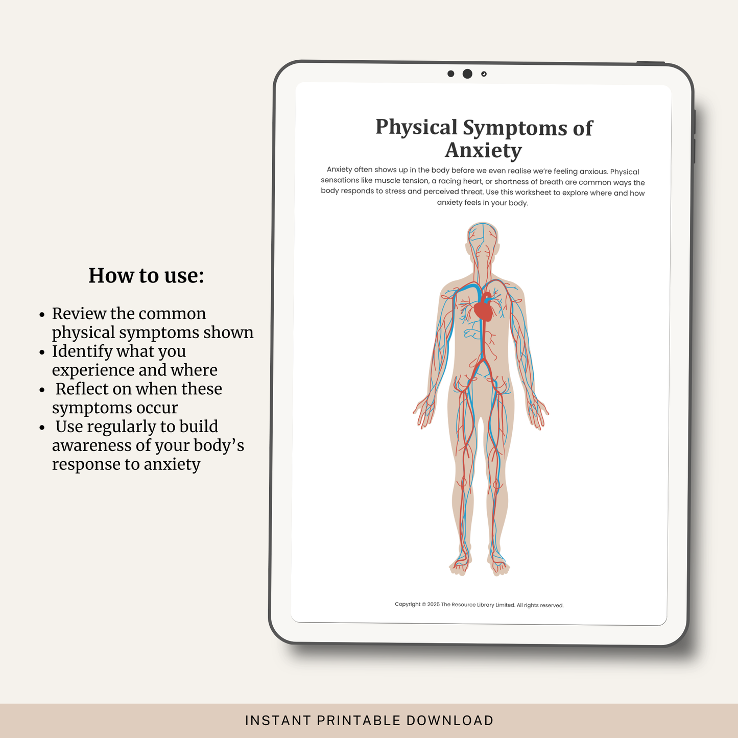 Physical Symptoms of Anxiety Worksheet