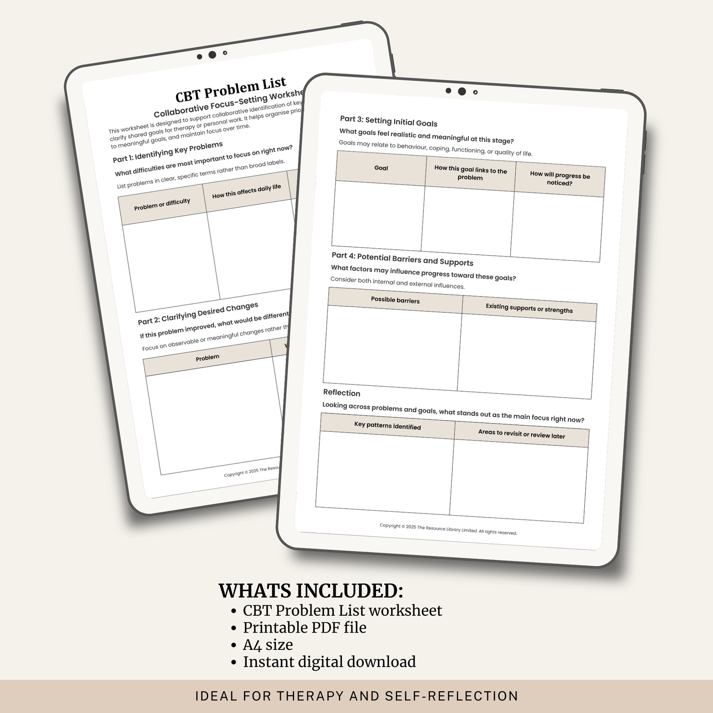 CBT Problem List Worksheet