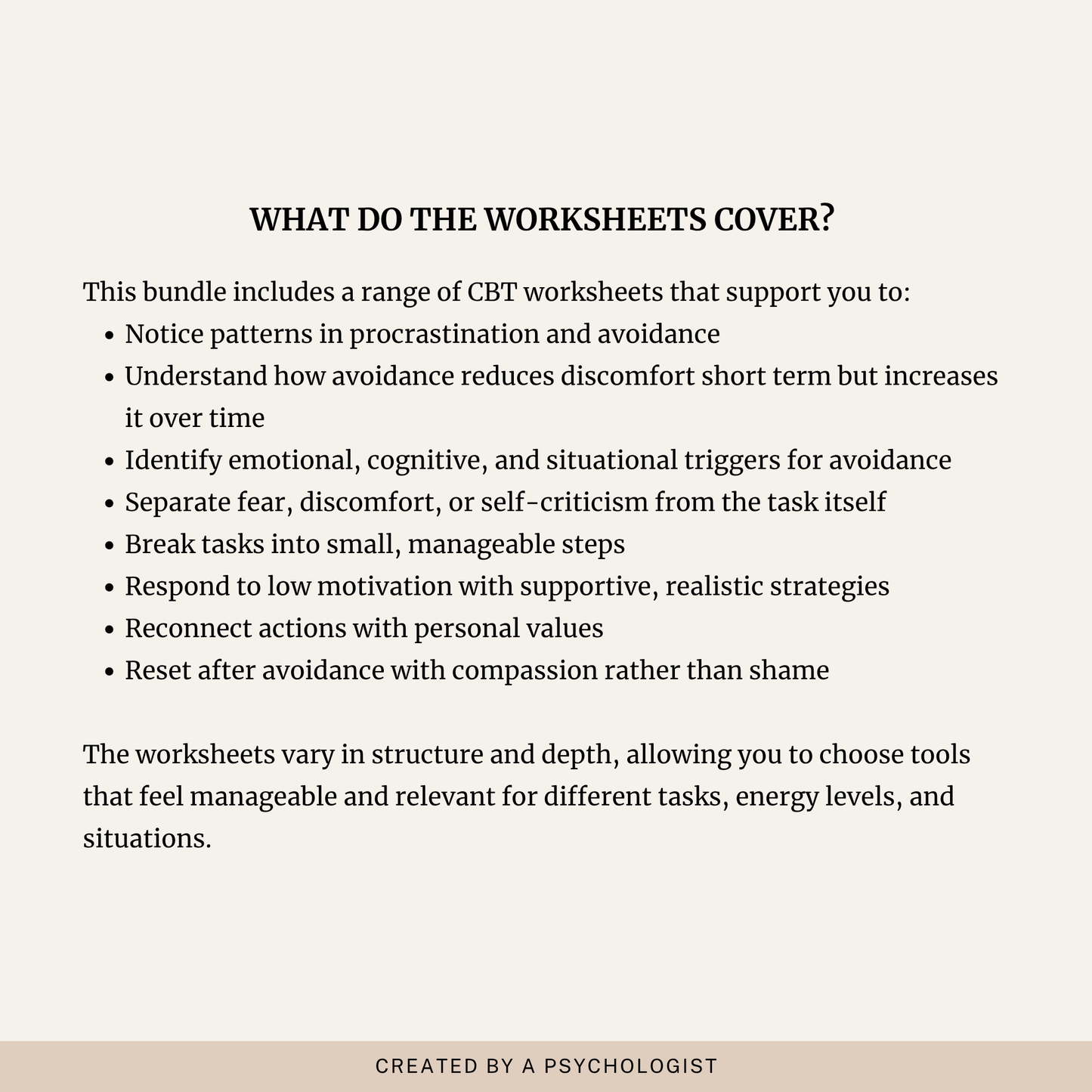 Procrastination and Avoidance Toolkit