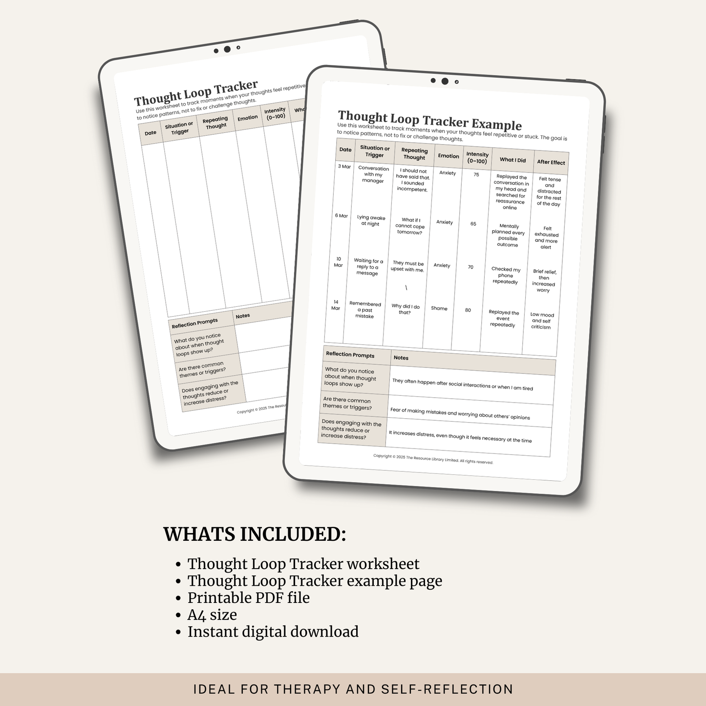Thought Loop Tracker Worksheet