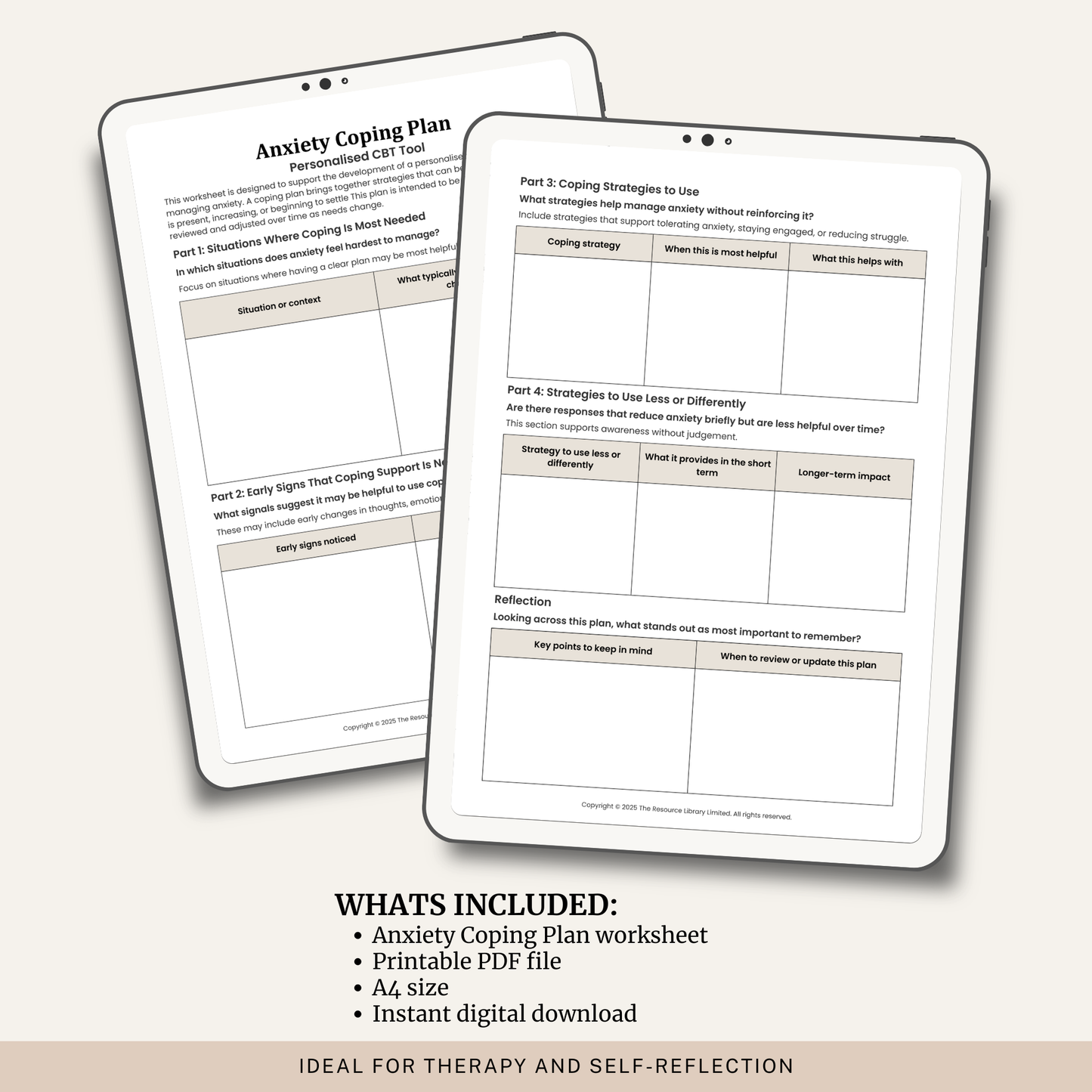 Anxiety Coping Plan Worksheet
