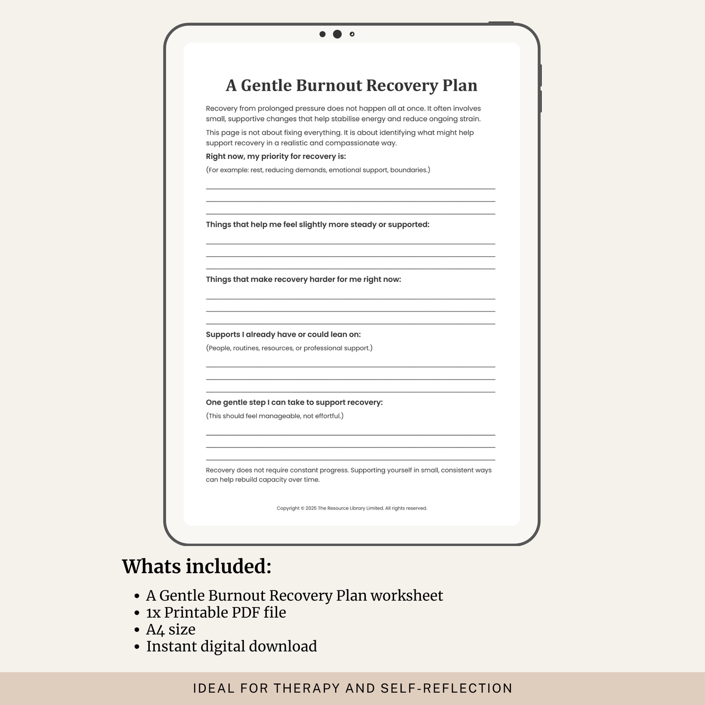 Burnout Recovery Plan Worksheet