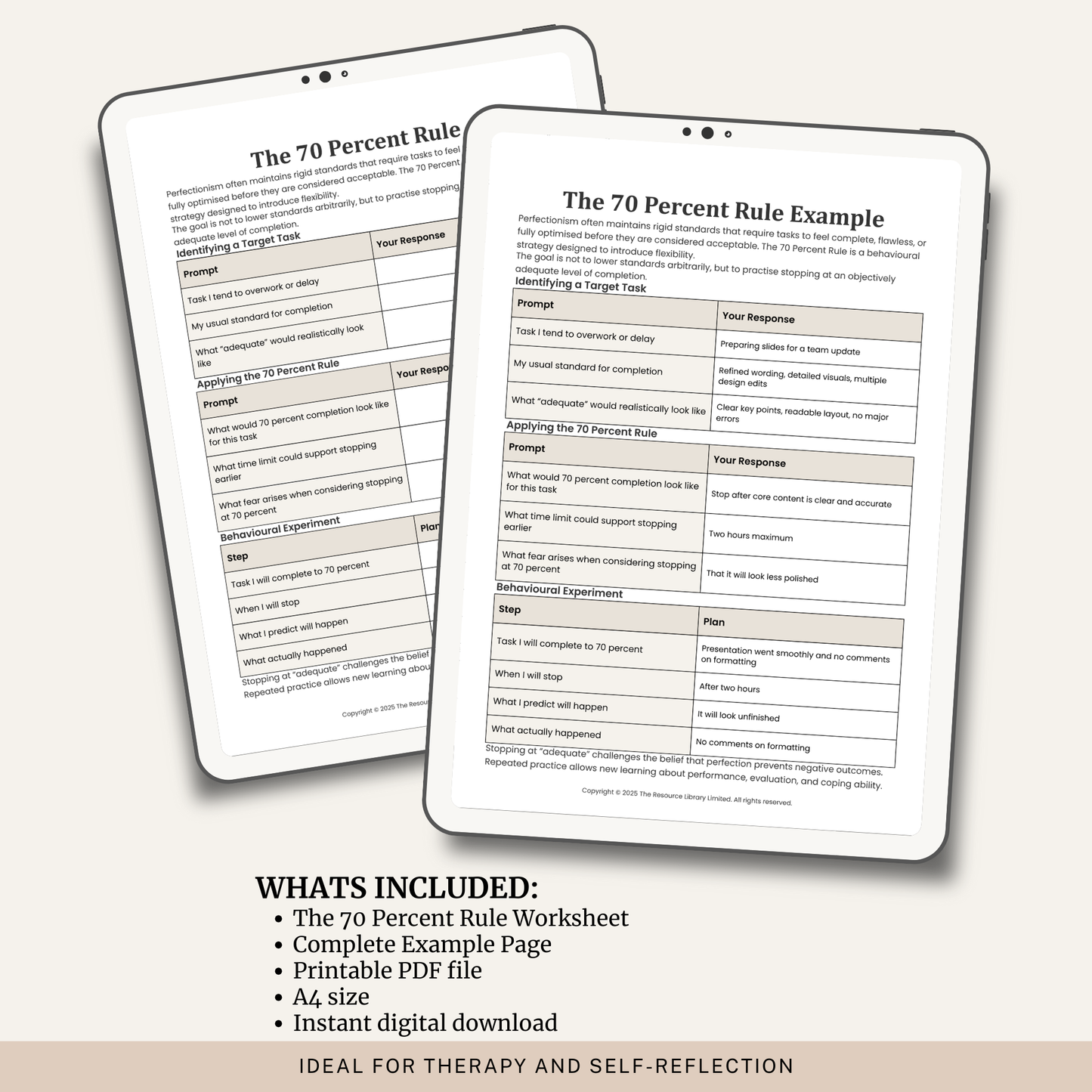 The 70 Percent Rule Worksheet