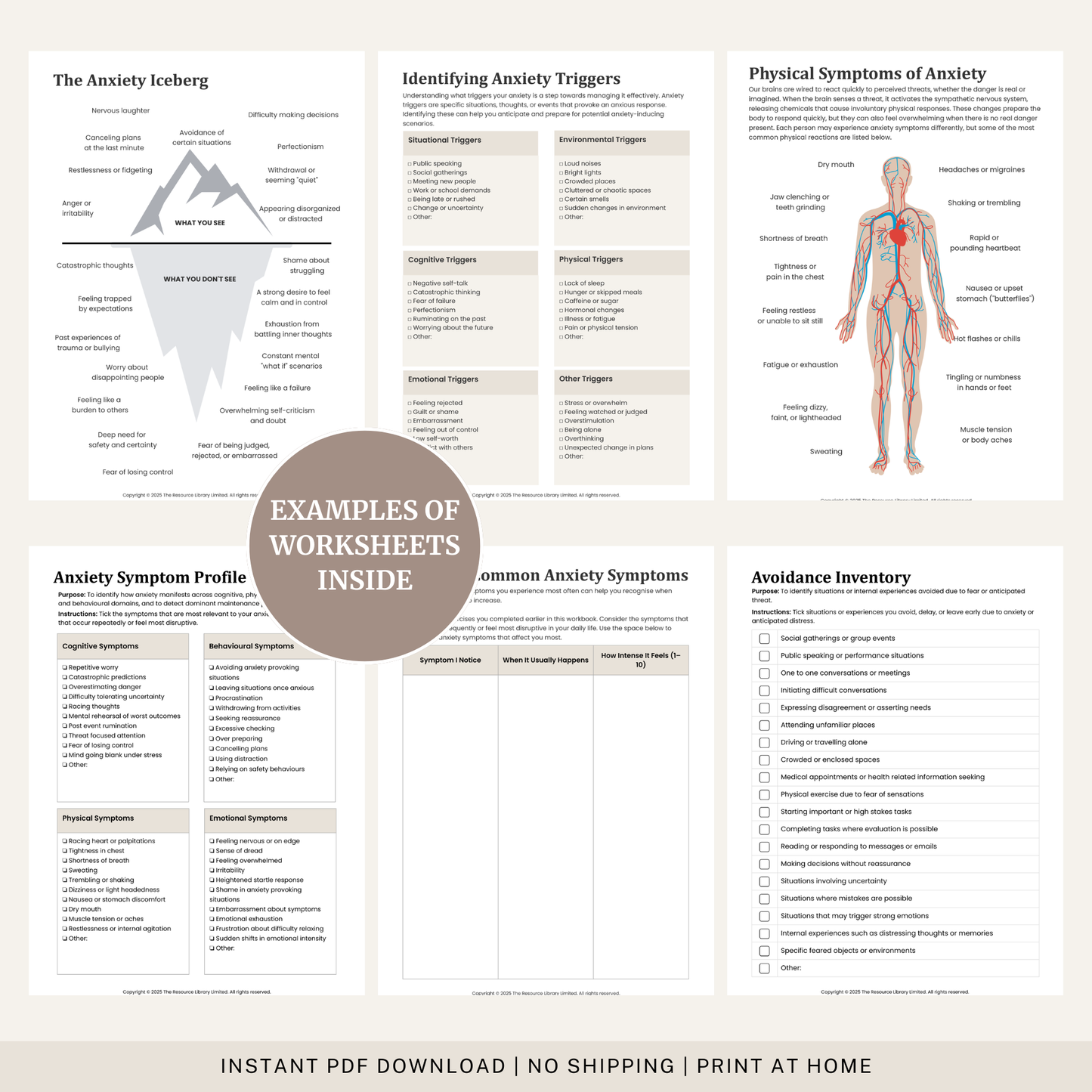 Anxiety Self Assessment Workbook