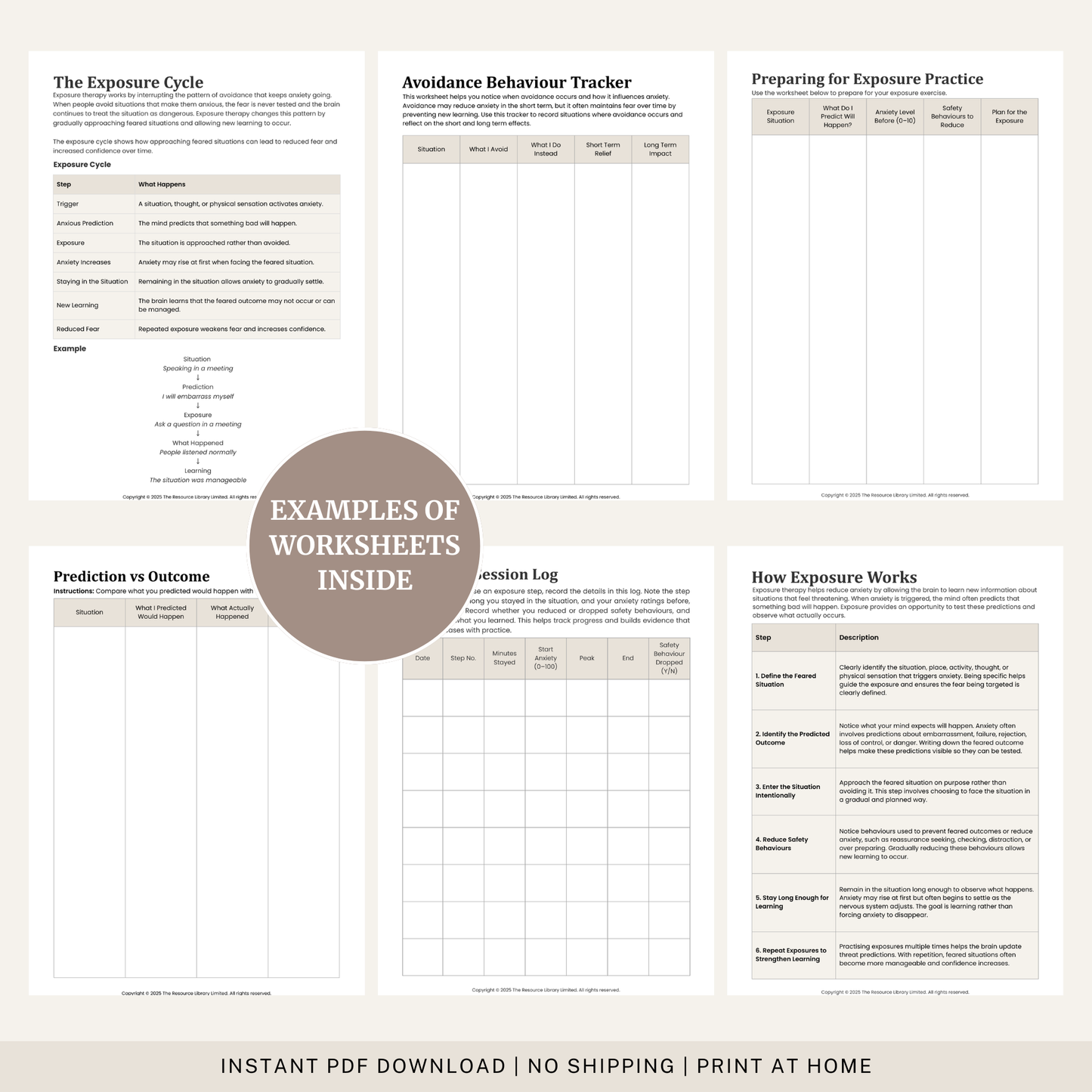 Exposure Therapy for Anxiety Workbook