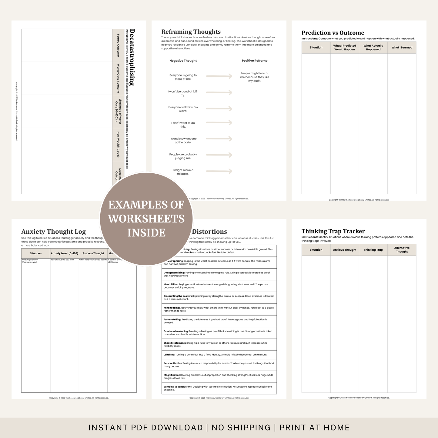 CBT for Anxiety Workbook