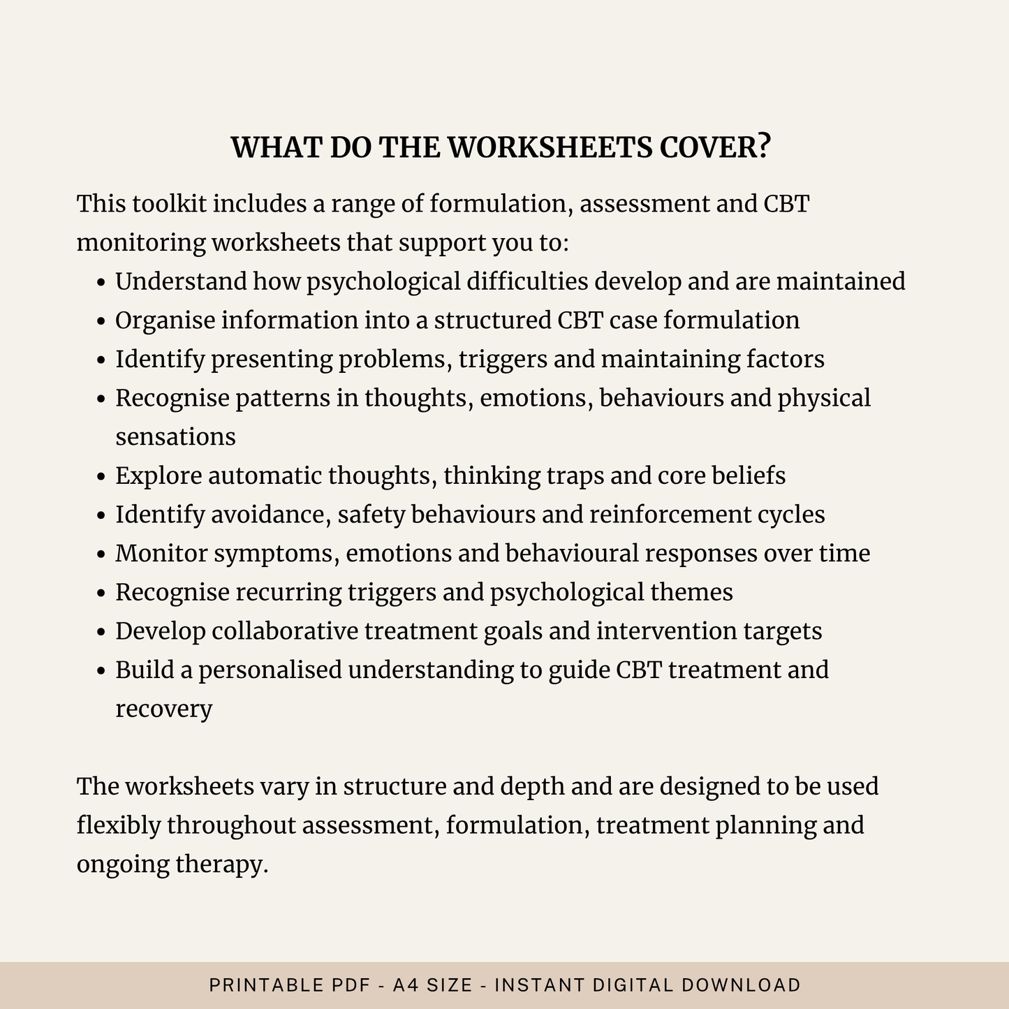 CBT Case Formulation Toolkit