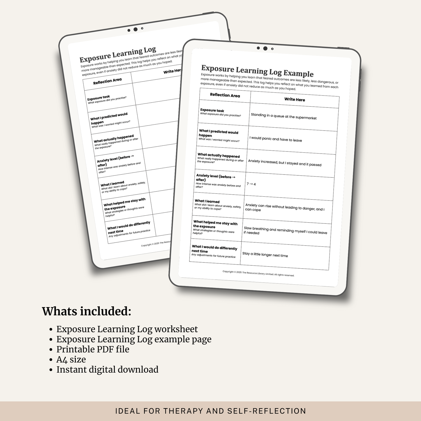 Exposure Learning Log