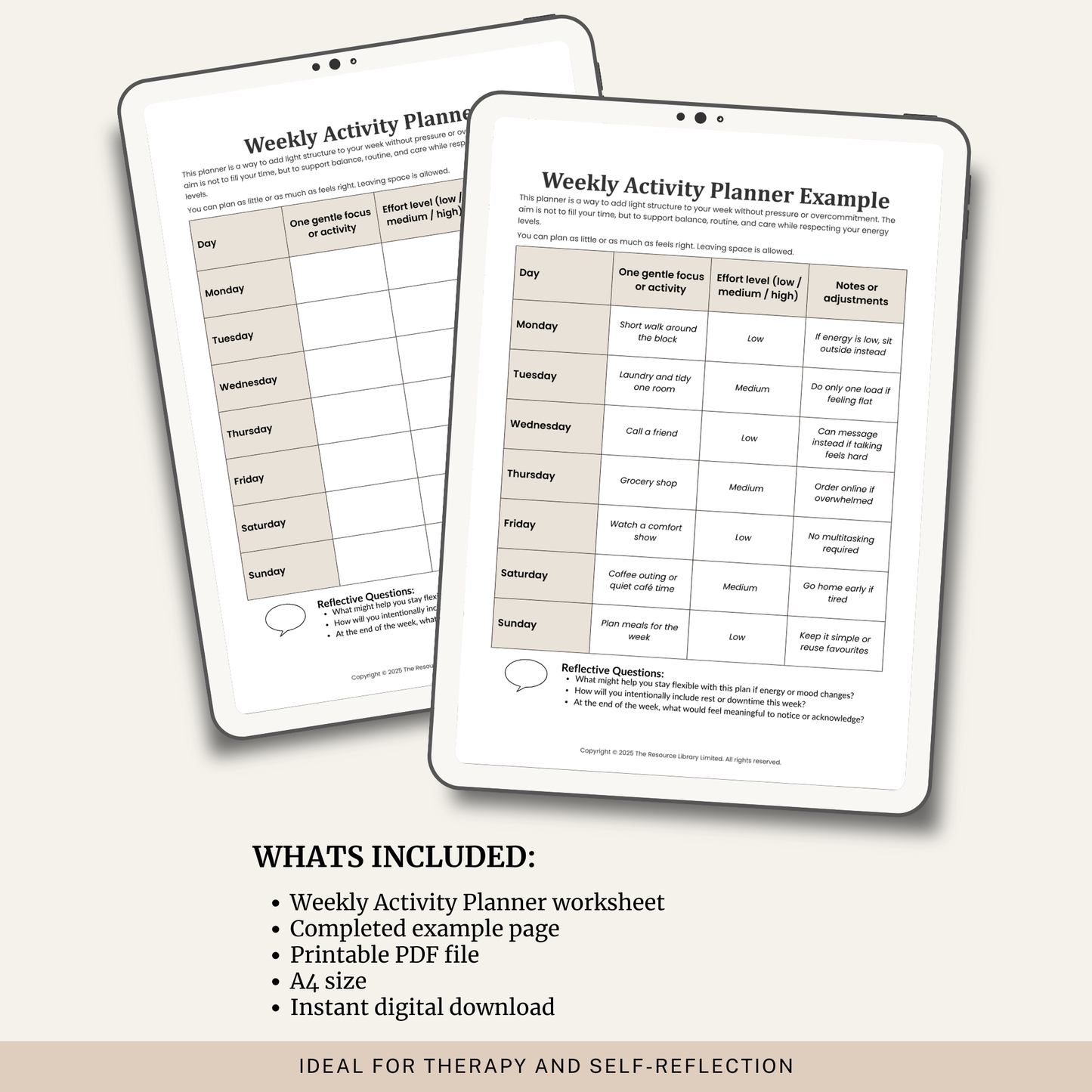 Weekly Activity Planner
