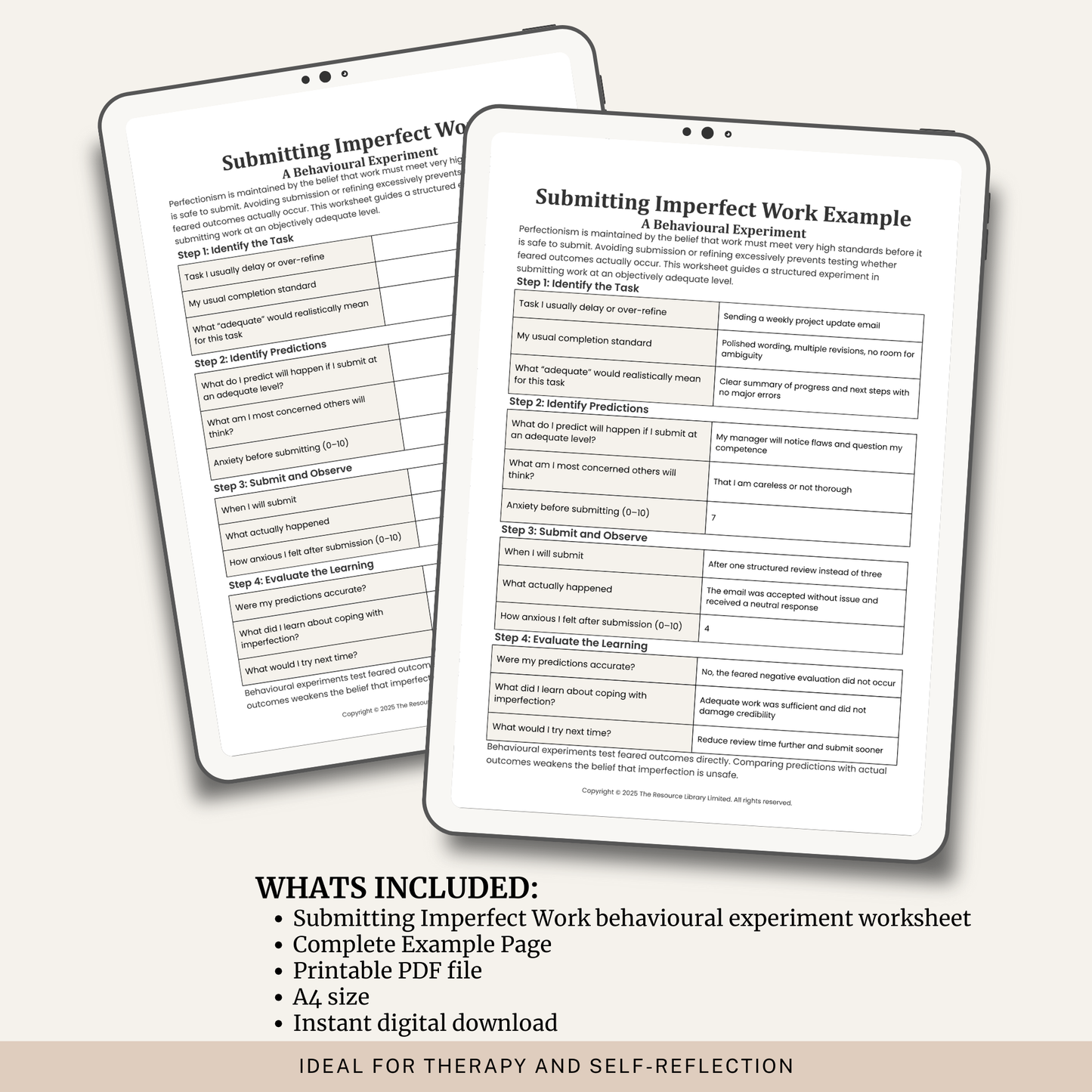 Submitting Imperfect Work Worksheet