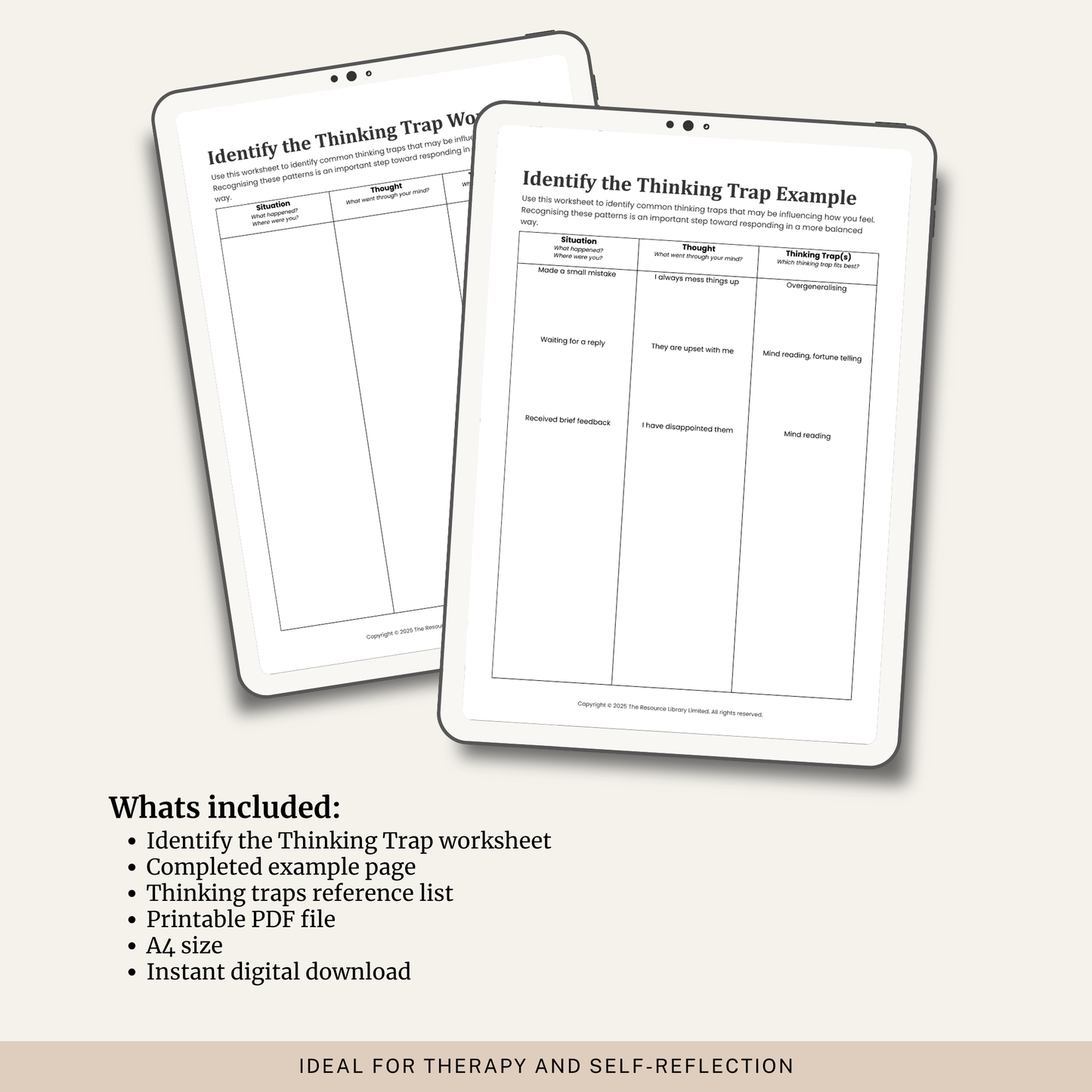 Identify the Thinking Trap Worksheet