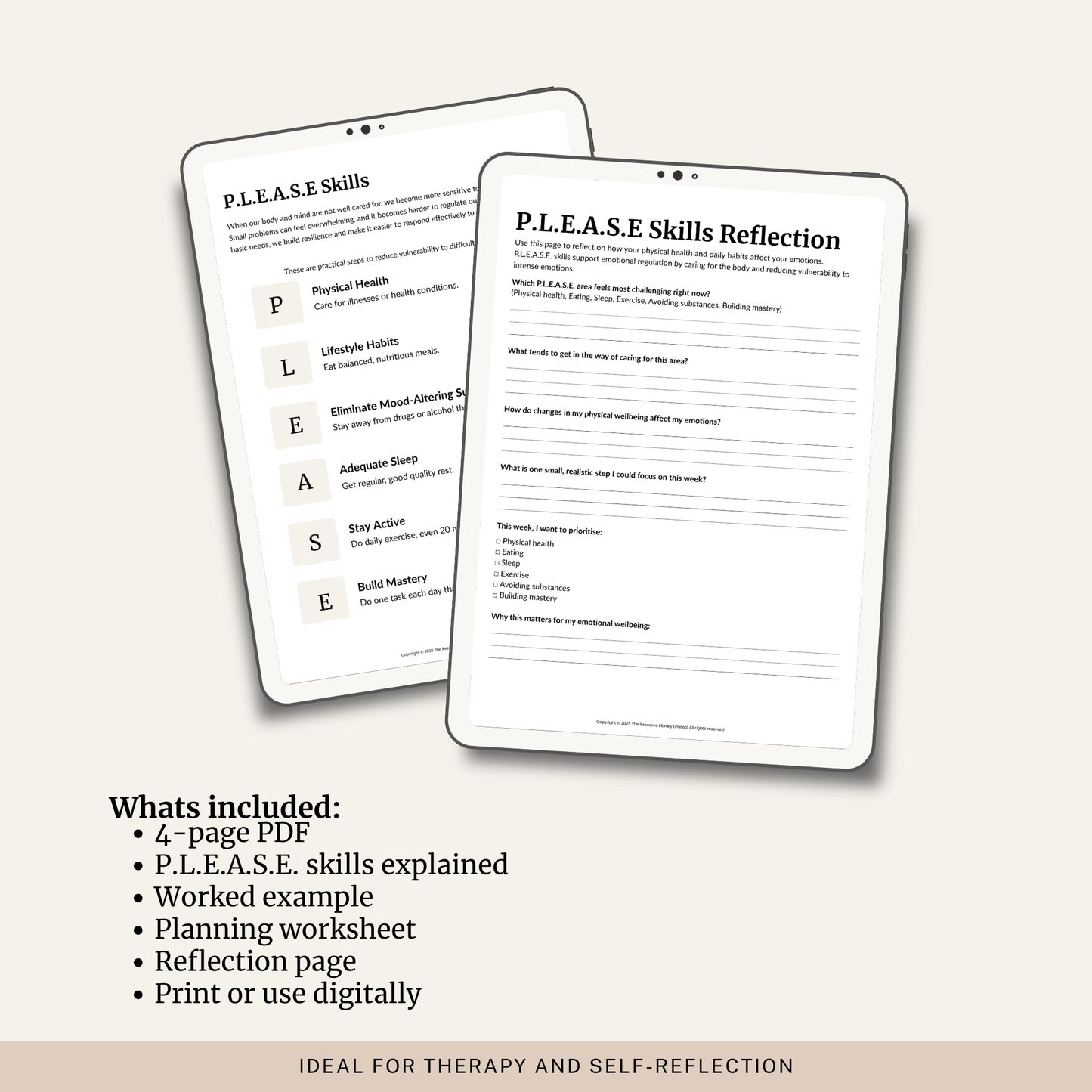 P.L.E.A.S.E Skills Worksheet