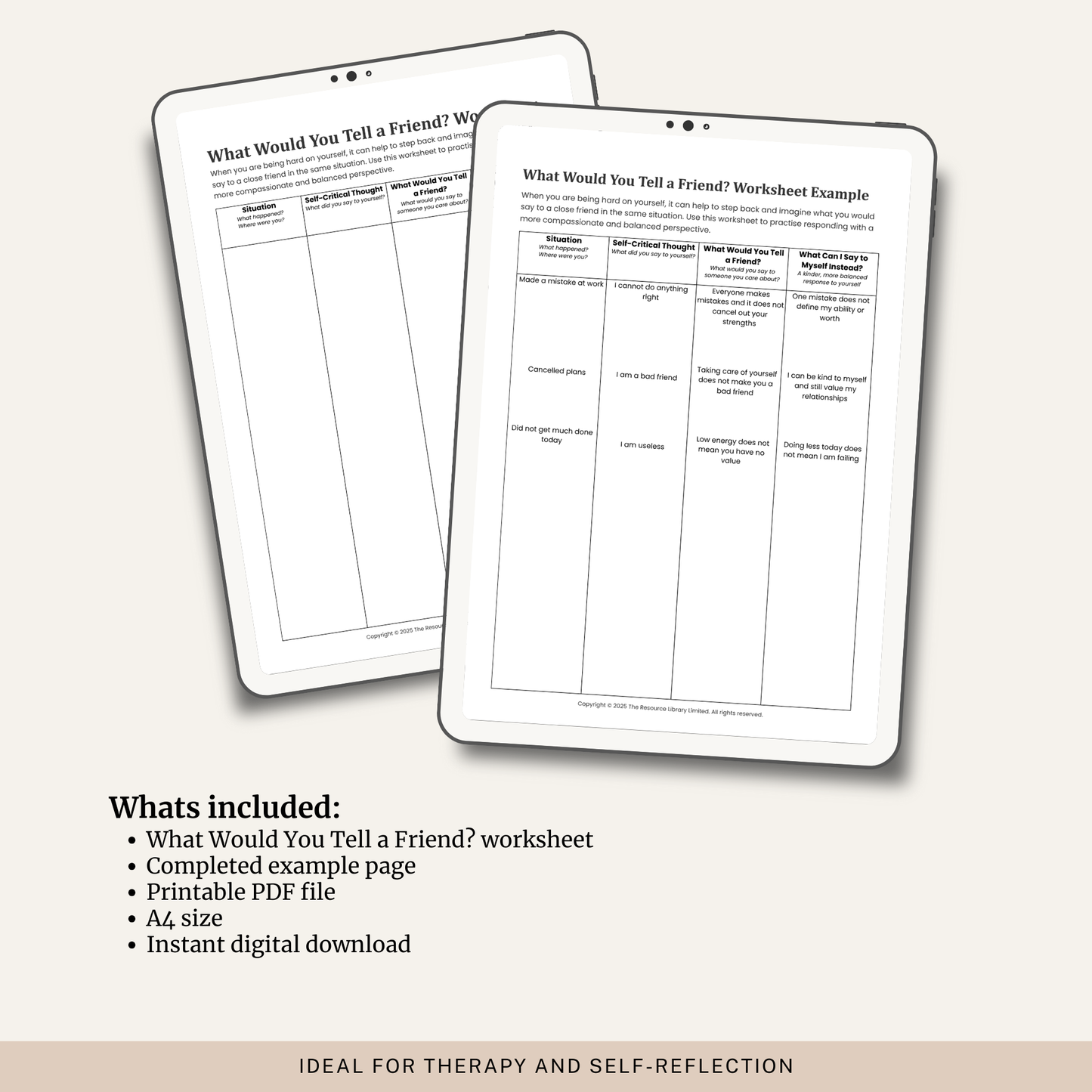 What Would You Tell a Friend Worksheet