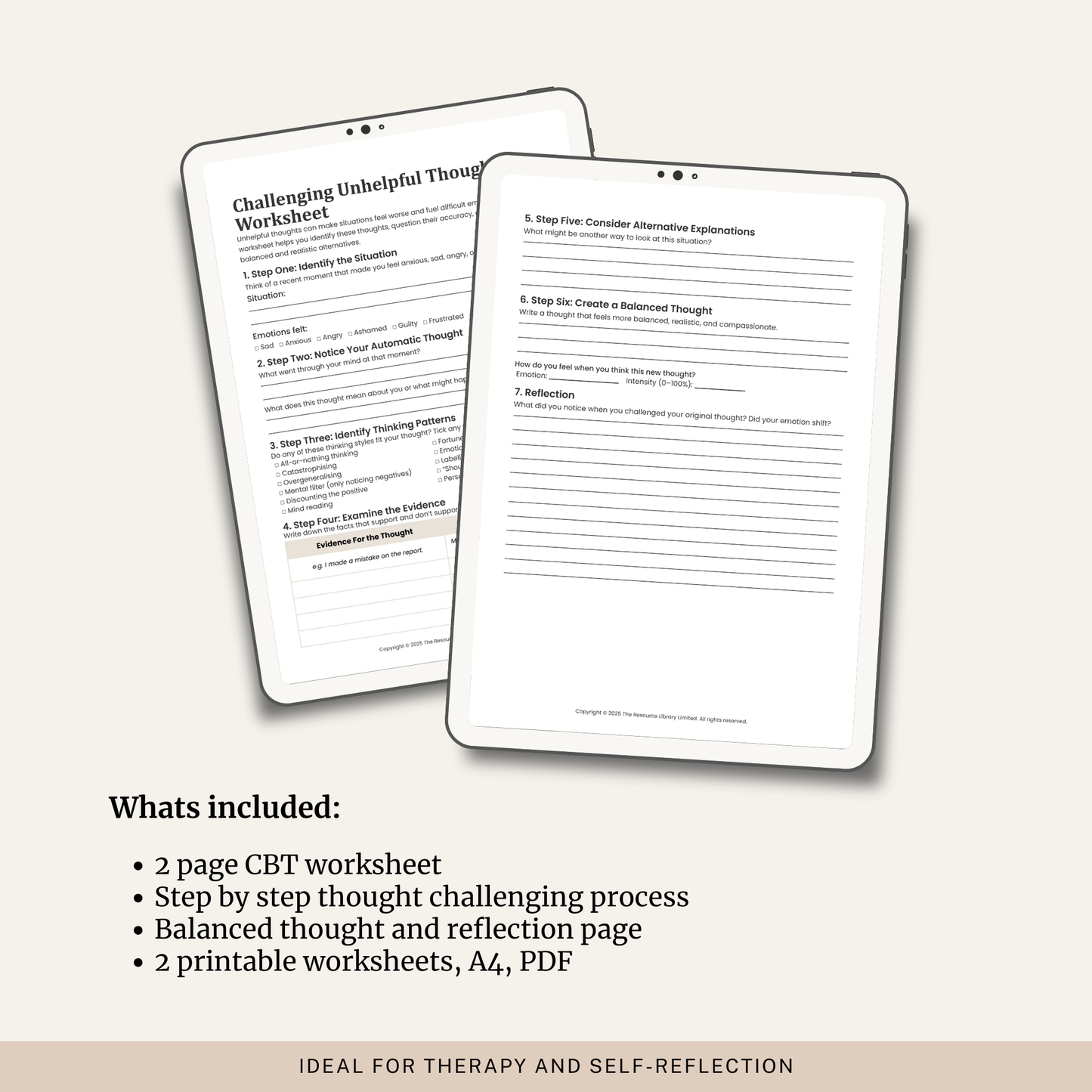 Challenging Unhelpful Thoughts Worksheet