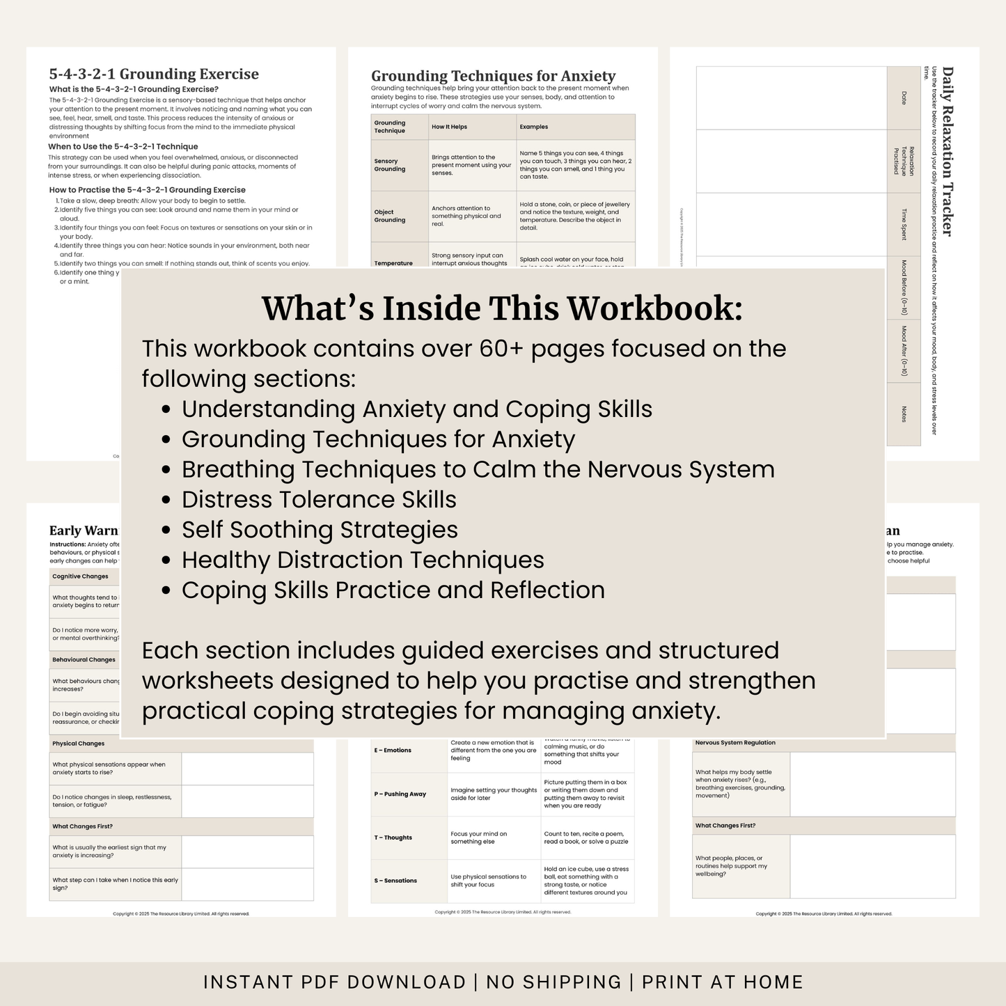Anxiety Coping Skills Workbook